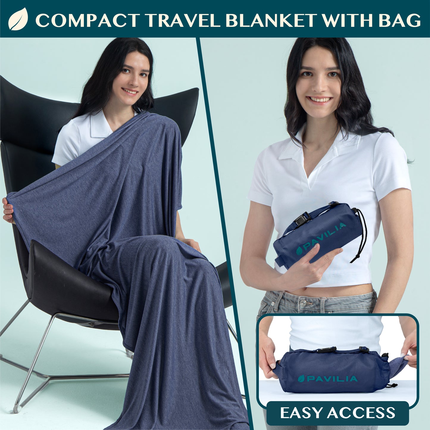 Compact Travel Blanket with Bag