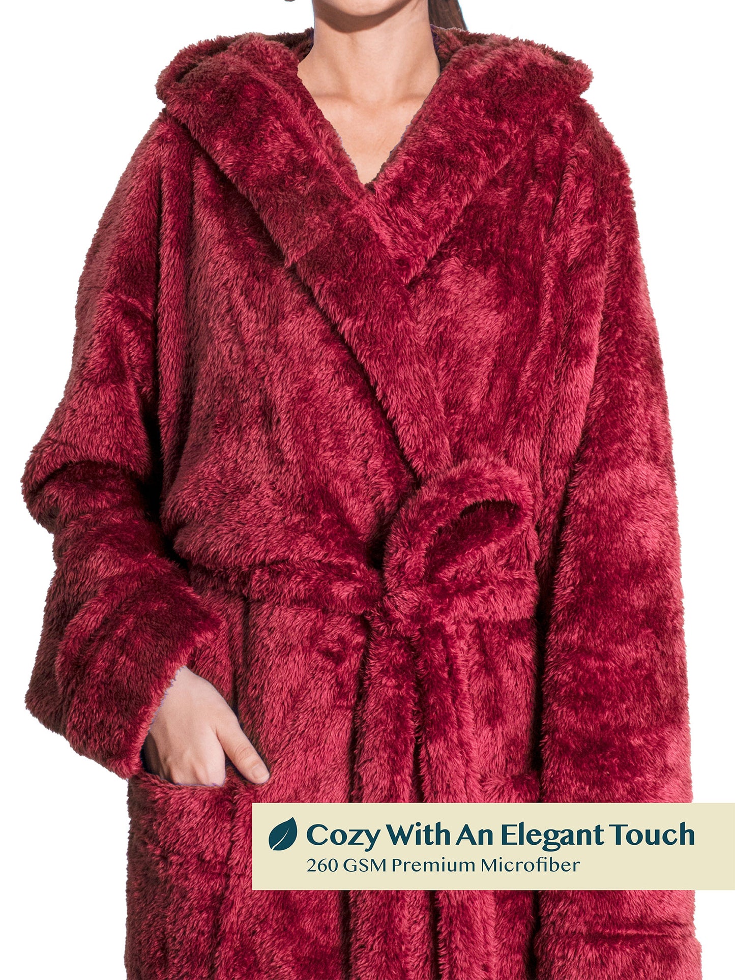 Women's Sherpa Fluffy Robe with Hood