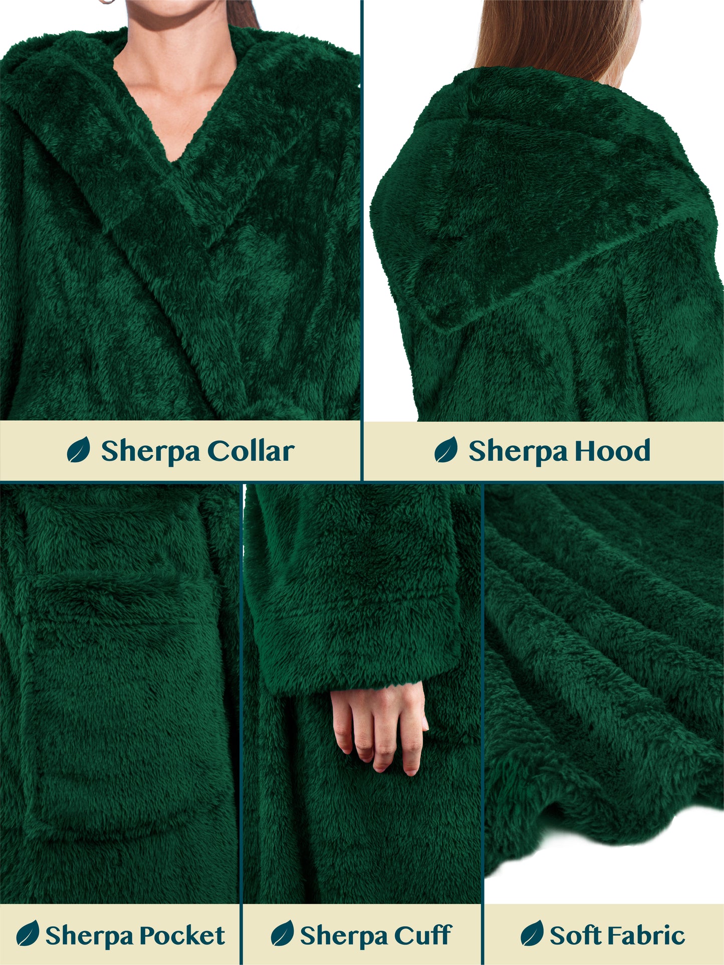 Women's Sherpa Fluffy Robe with Hood