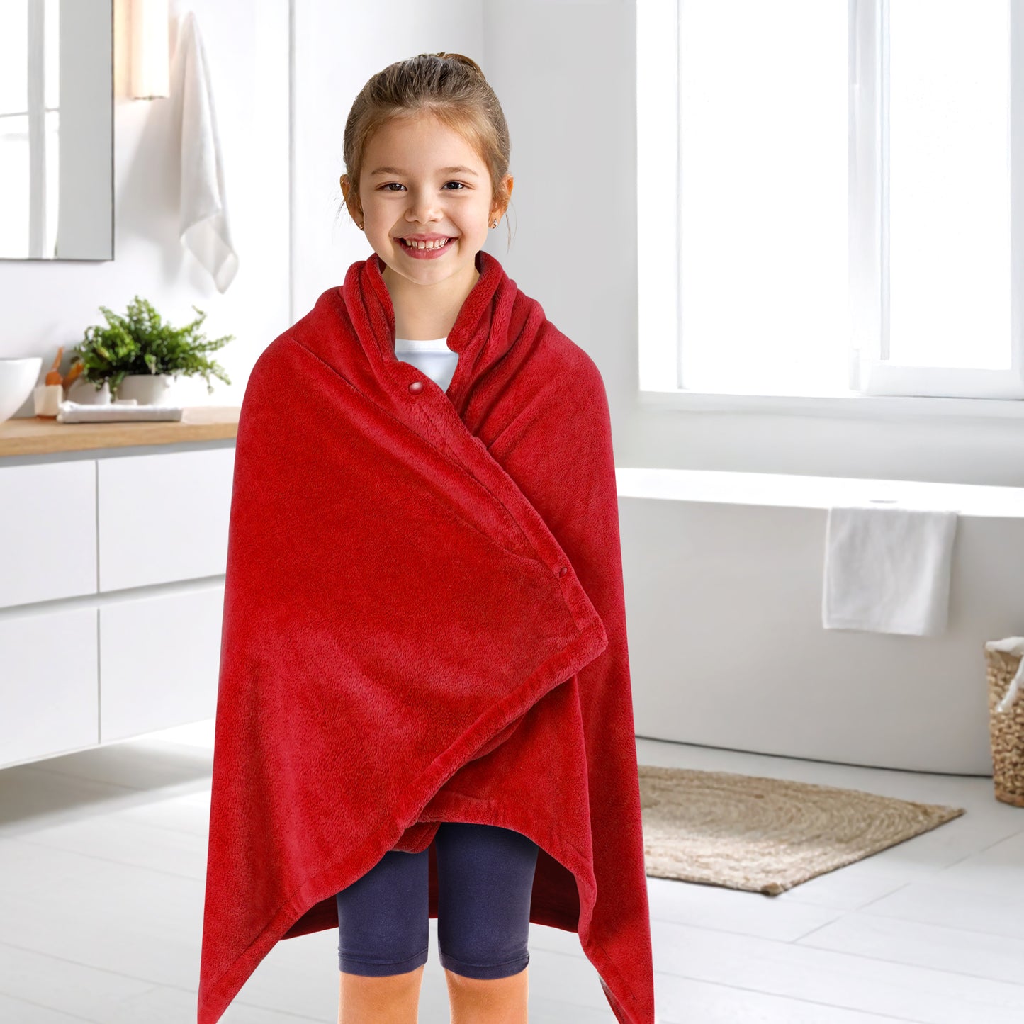 Kid's Fleece Hooded Bath Towel