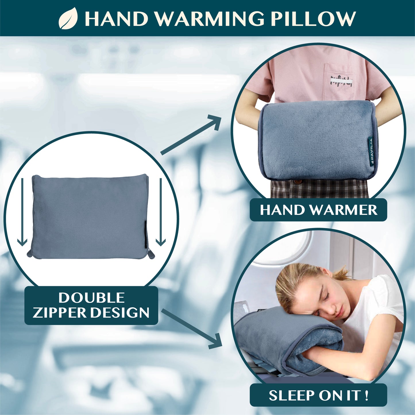 Premium Fleece Travel Blanket Pillow
