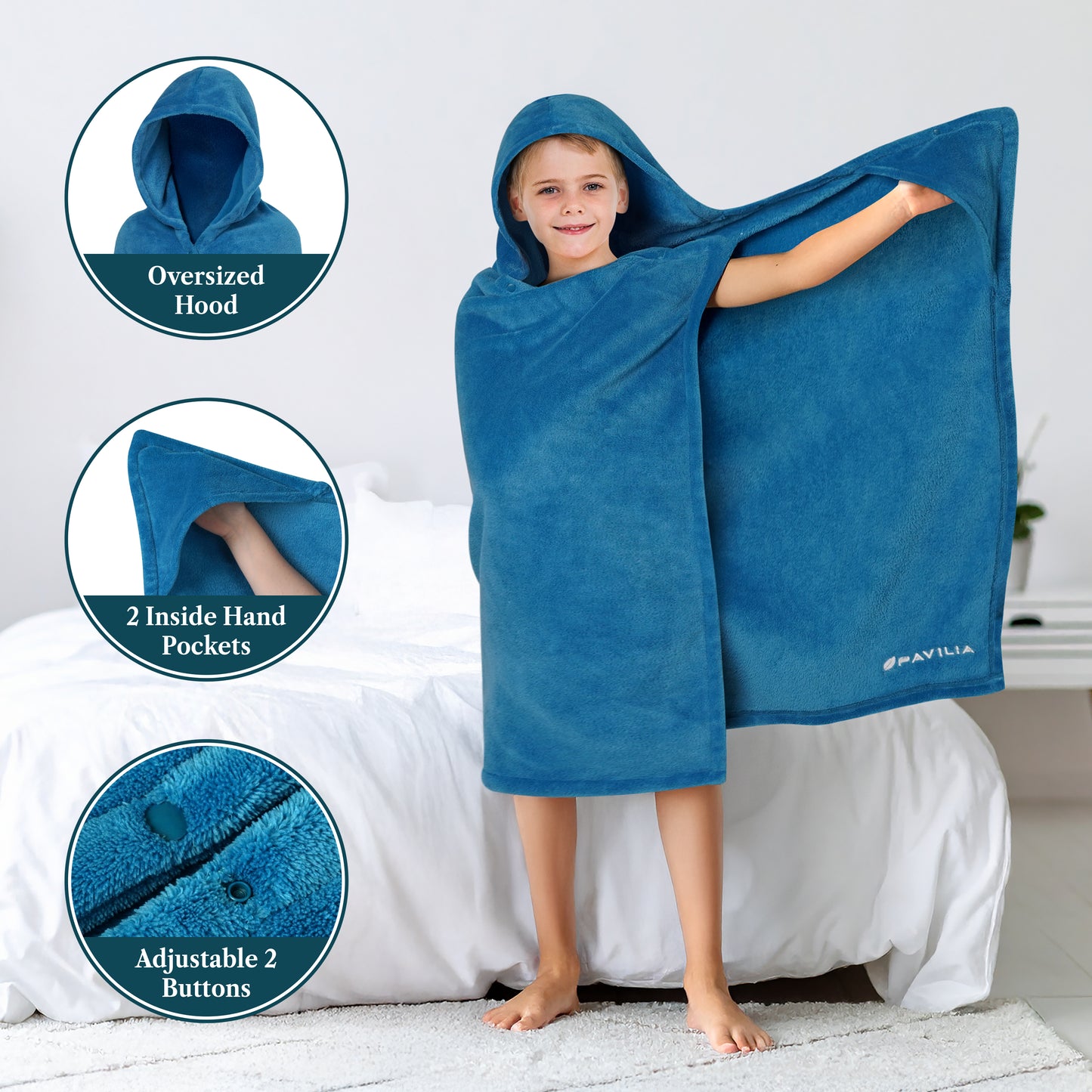 Kid's Fleece Hooded Bath Towel