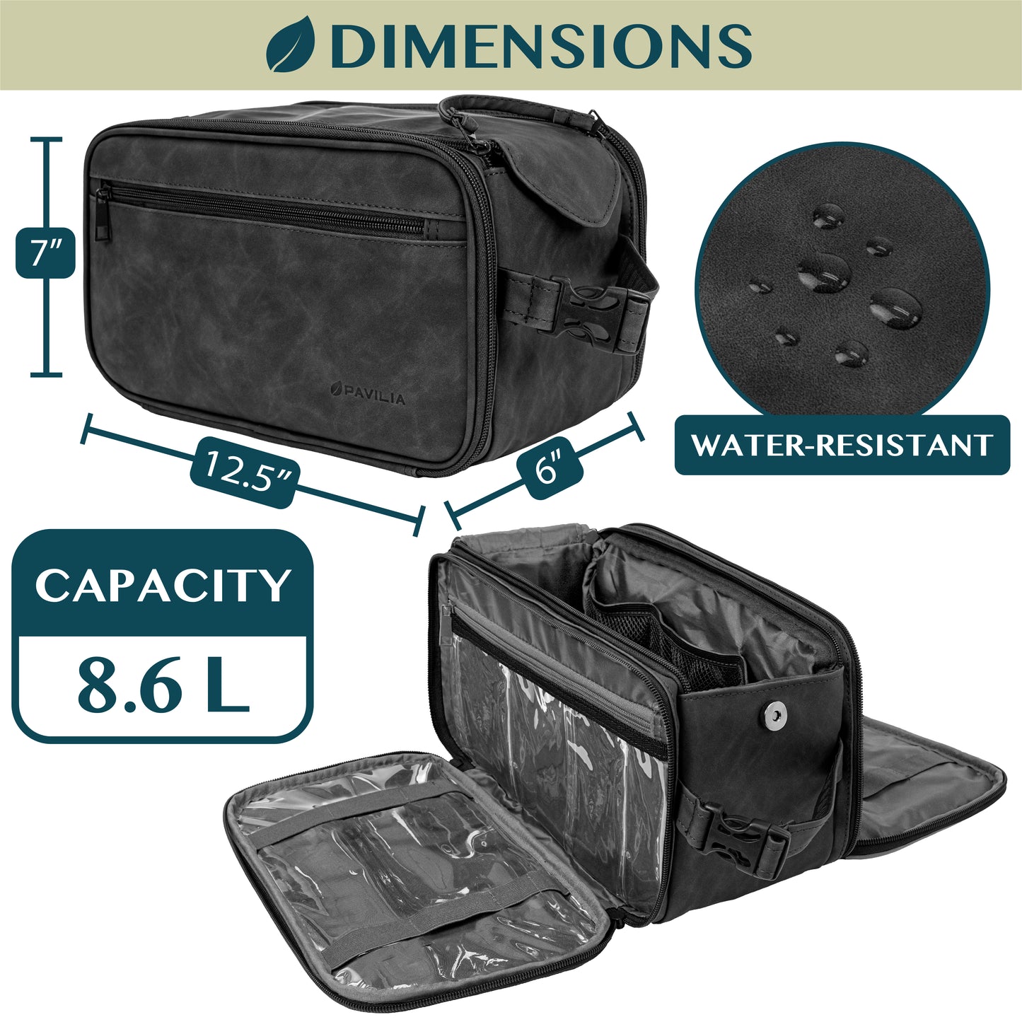 Men's Deluxe Dopp Kit Toiletry Bag