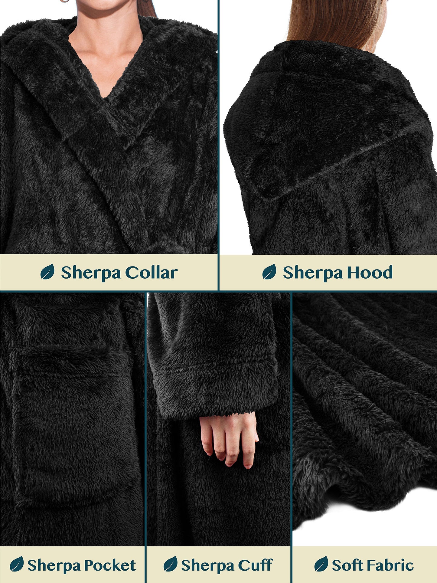 Women's Sherpa Fluffy Robe with Hood