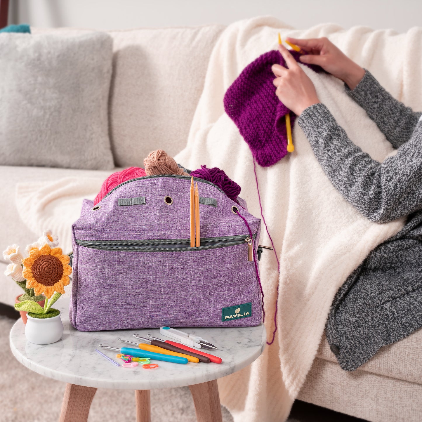 Compact Yarn Organizer Knitting Bag