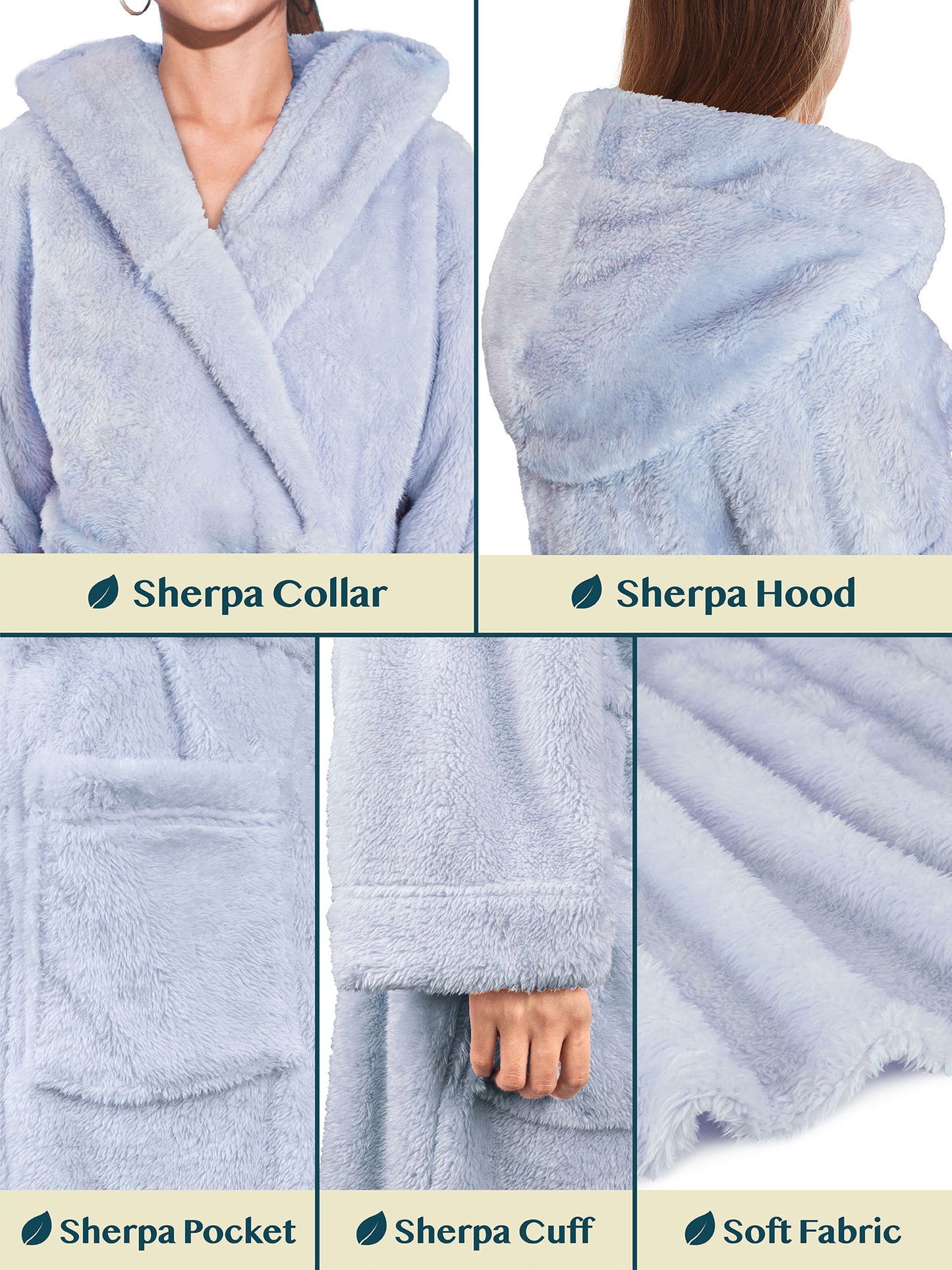 Women's Sherpa Fluffy Robe with Hood