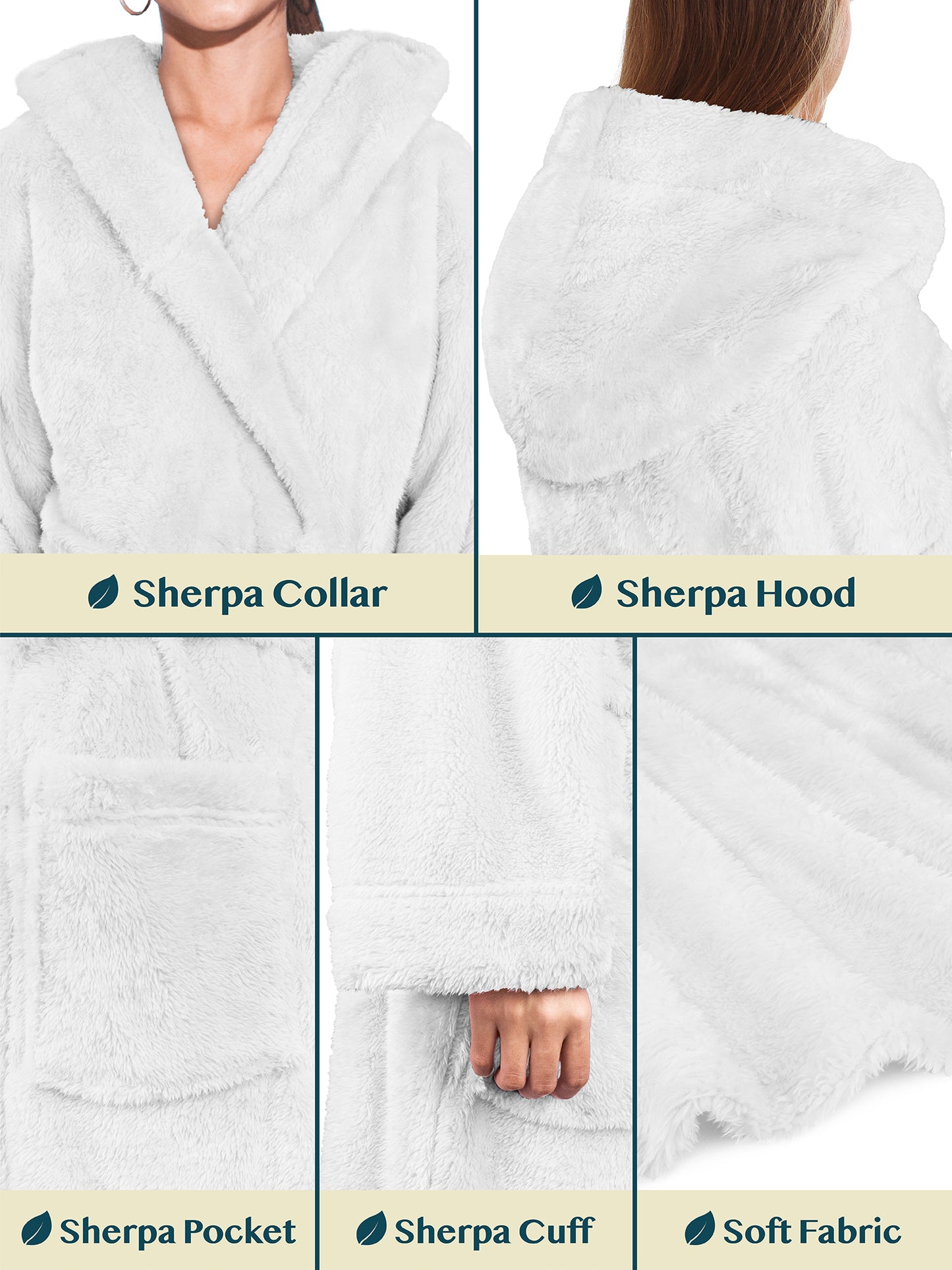 Women's Sherpa Fluffy Robe with Hood