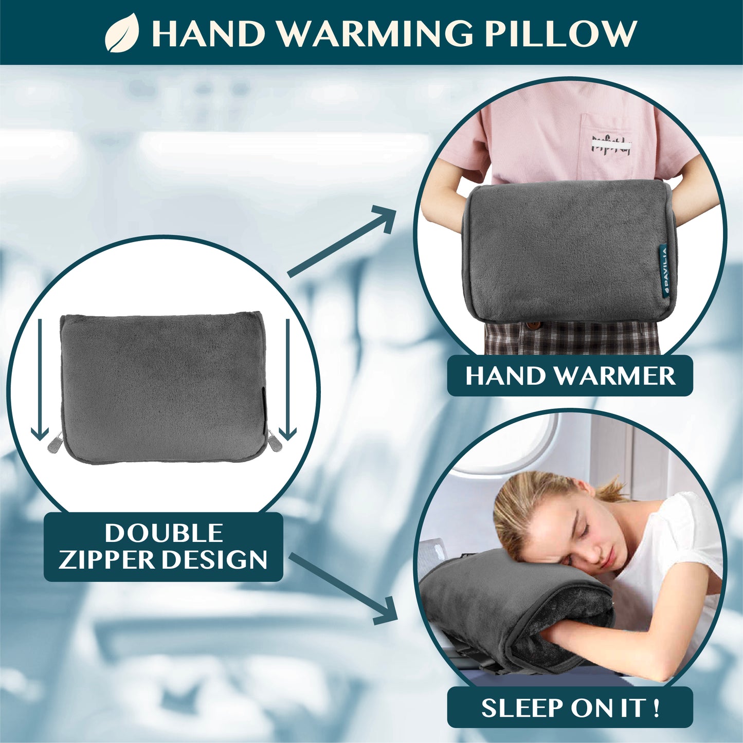 Premium Fleece Travel Blanket Pillow
