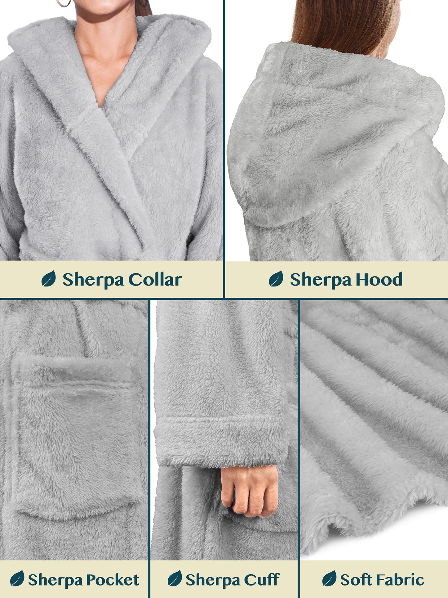 Women's Sherpa Fluffy Robe with Hood