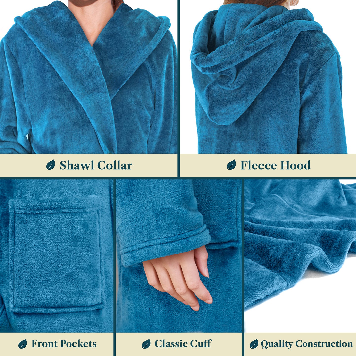 Women's Classic Fleece Robe with Hood