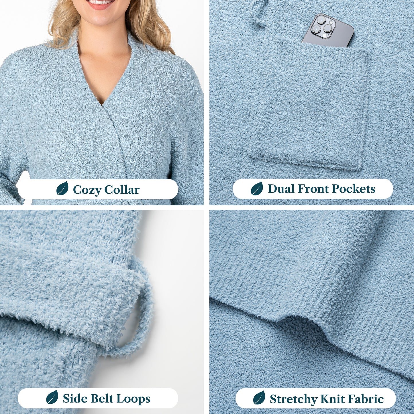 Women's Buttery Soft Knit Short Robe