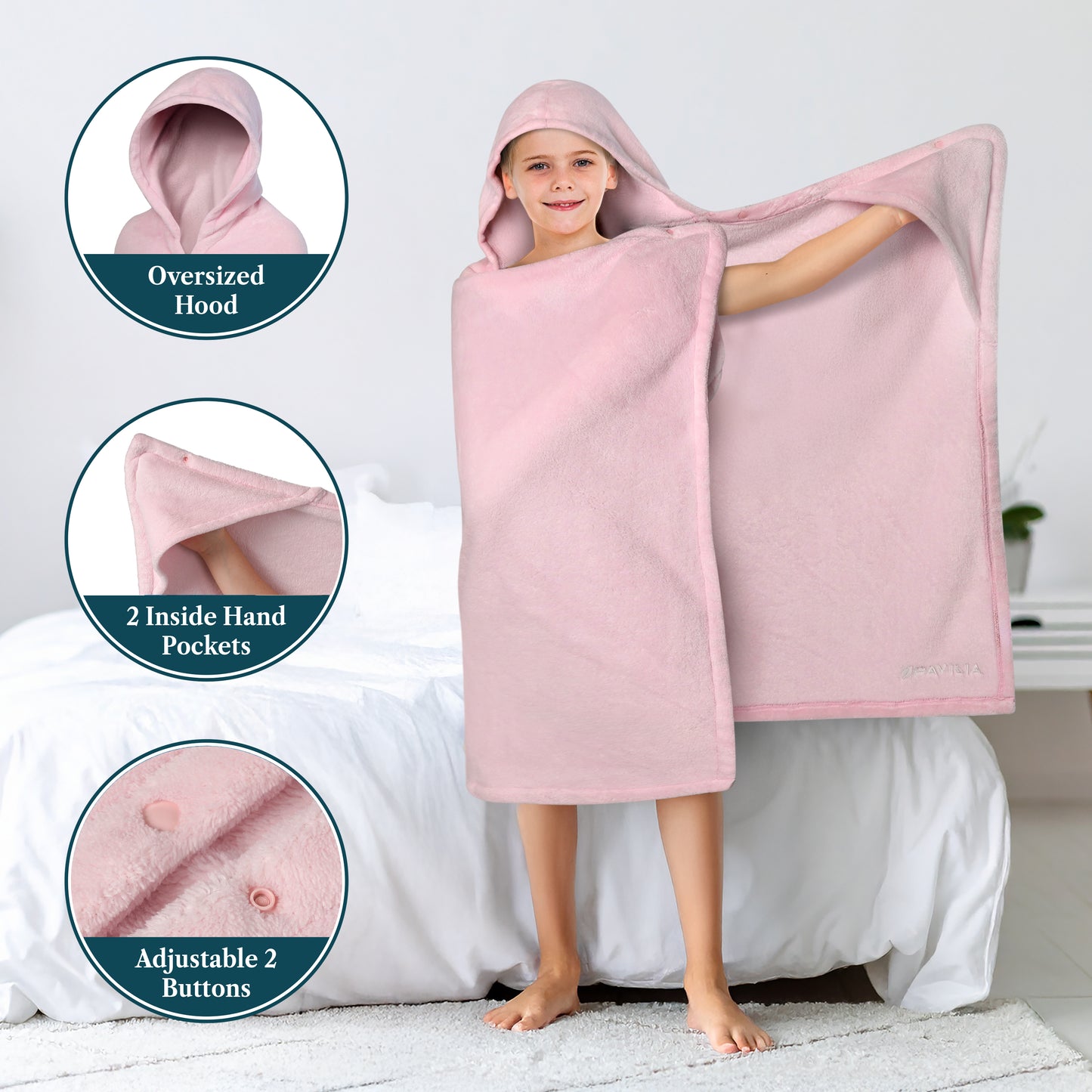 Kid's Fleece Hooded Bath Towel