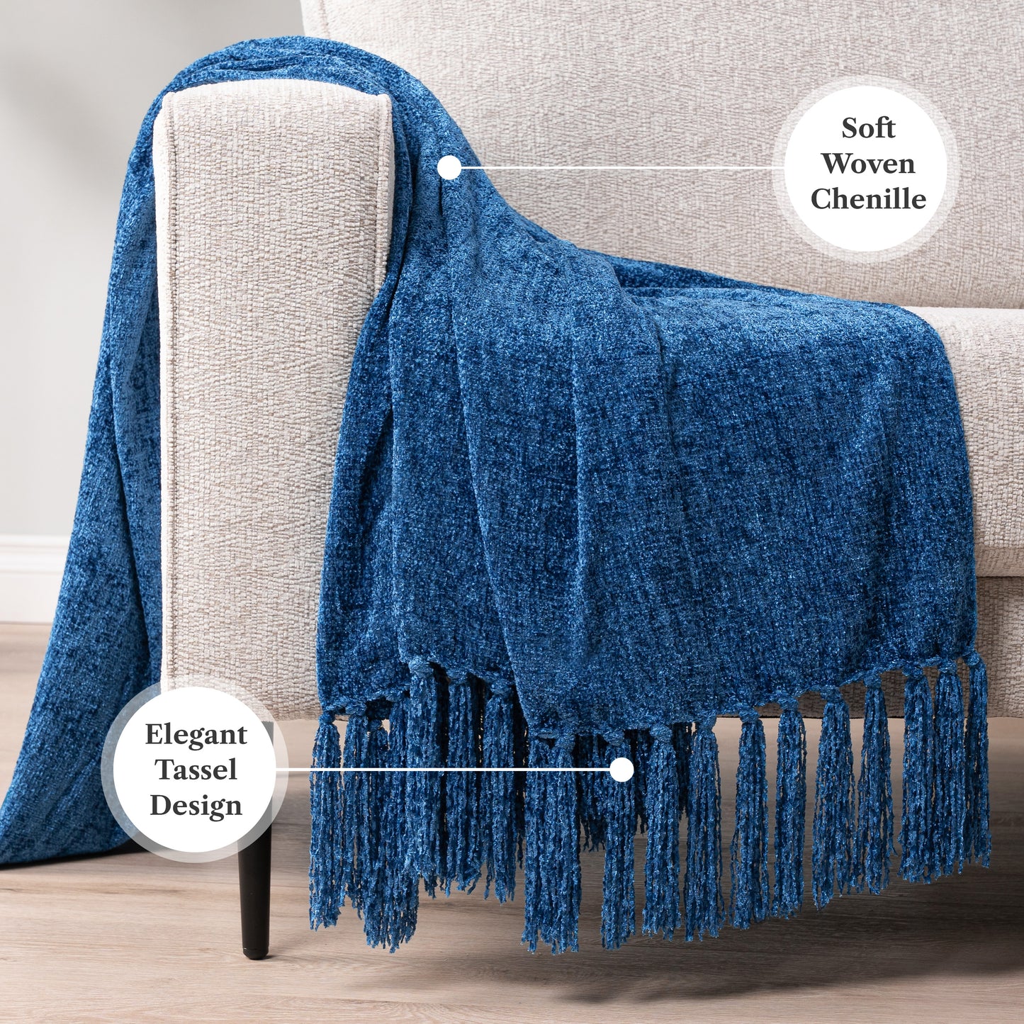Chenille Tassel Fringe Throw Blanket