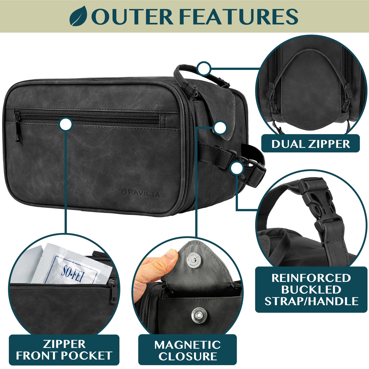 Men's Deluxe Dopp Kit Toiletry Bag