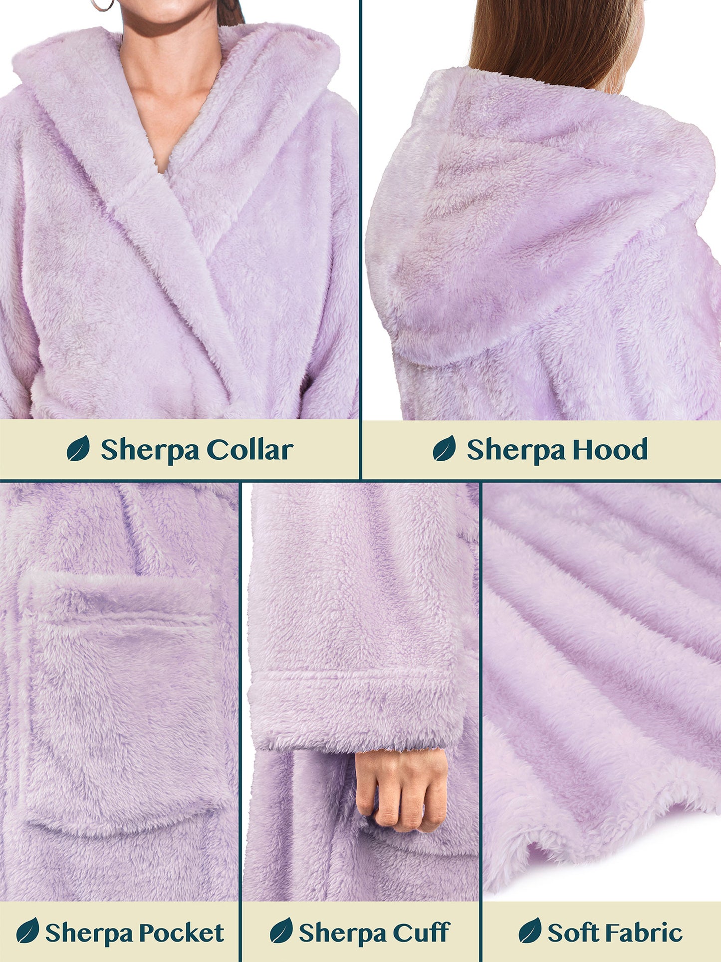 Women's Sherpa Fluffy Robe with Hood