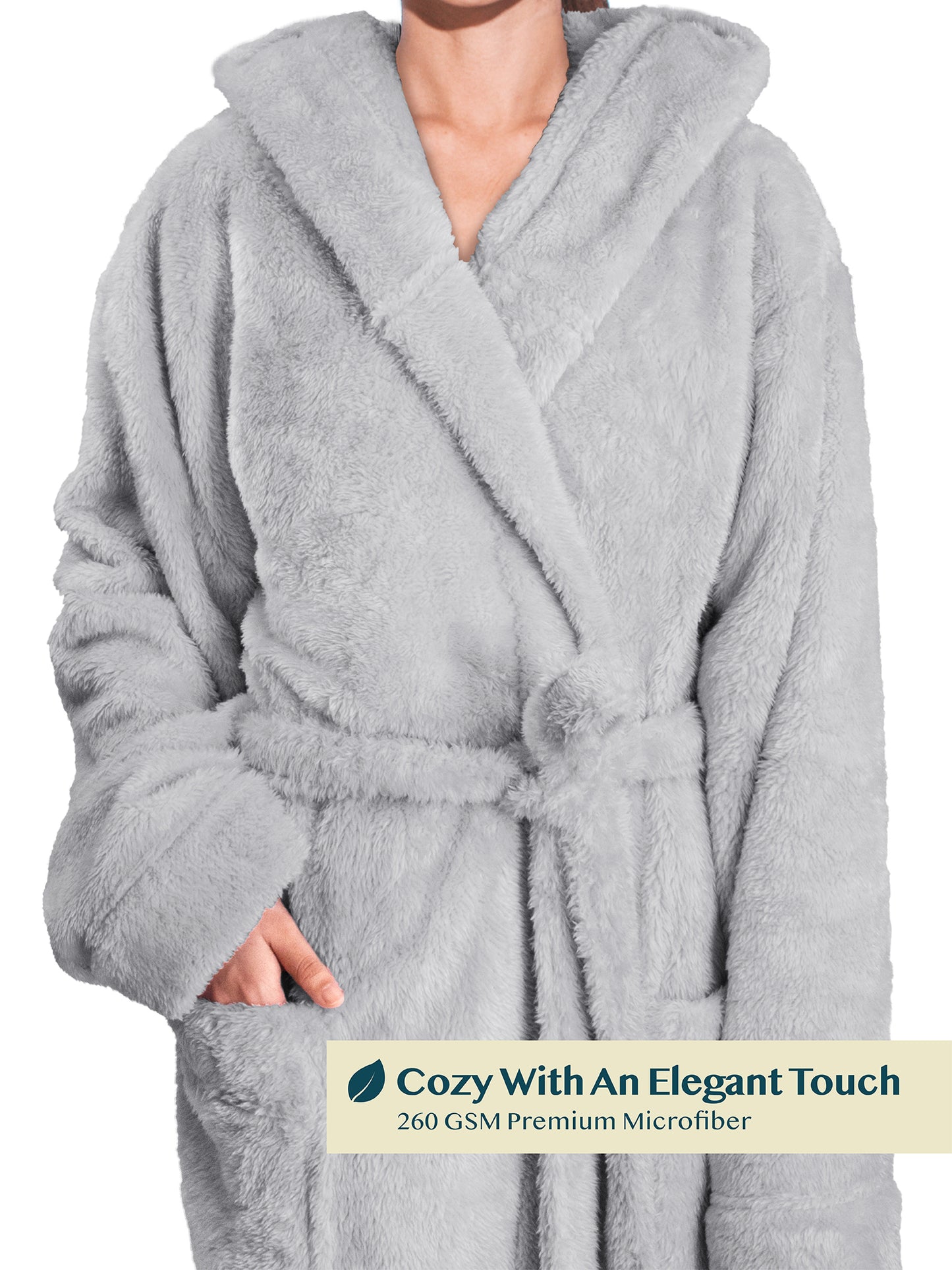Women's Sherpa Fluffy Robe with Hood