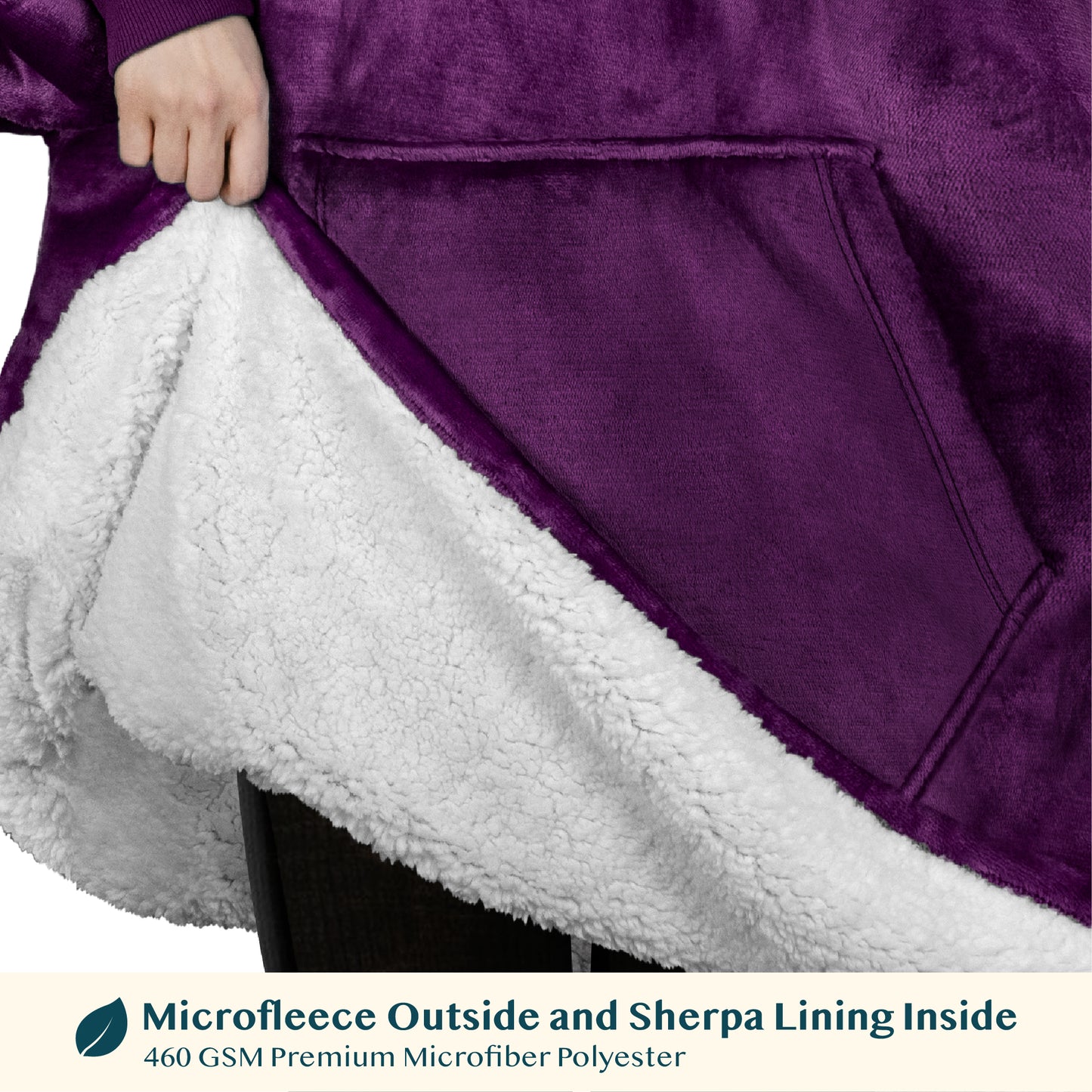 Kid's Chest Pocket Sherpa Hoodie Blanket - Kangaroo Pocket
