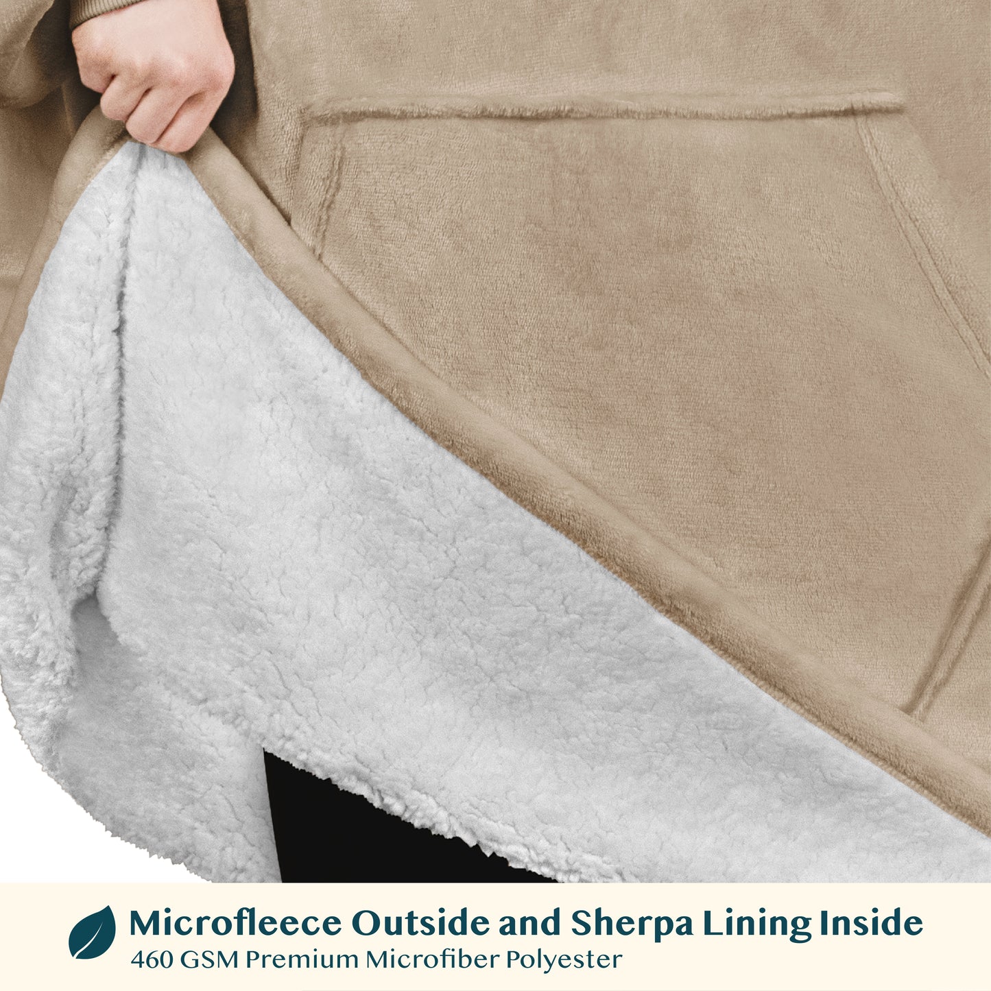 Kid's Chest Pocket Sherpa Hoodie Blanket - Kangaroo Pocket