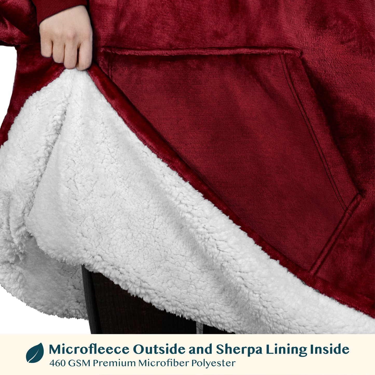 Kid's Chest Pocket Sherpa Hoodie Blanket - Kangaroo Pocket