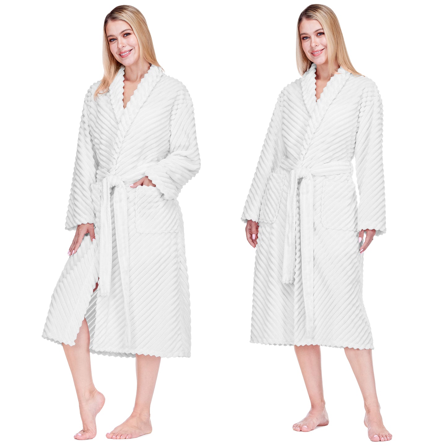 Women's Ribbed Fleece Robe