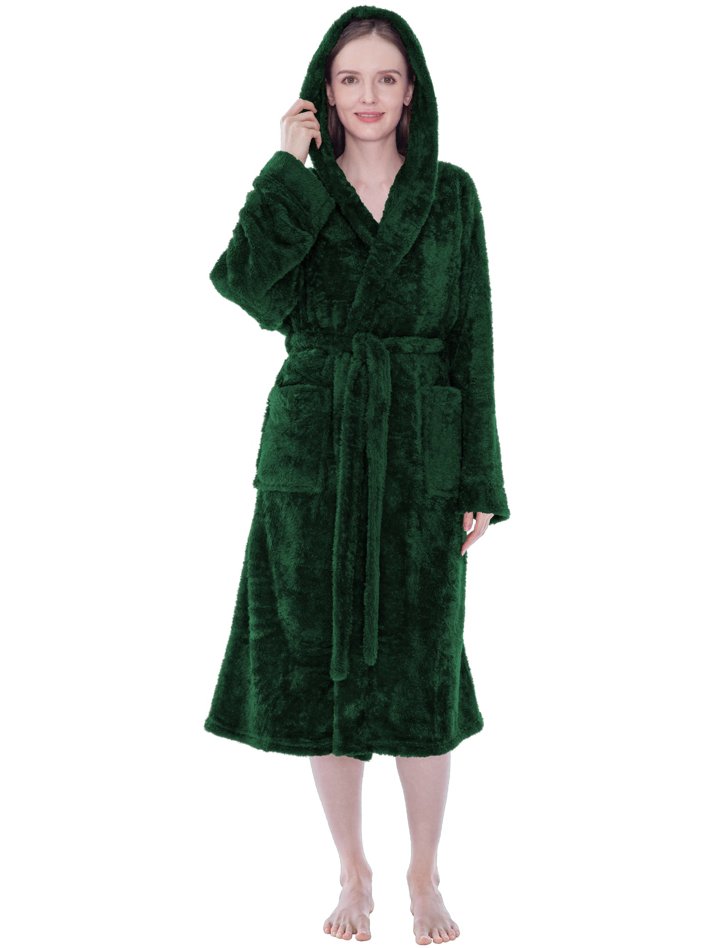 Women's Sherpa Fluffy Robe with Hood