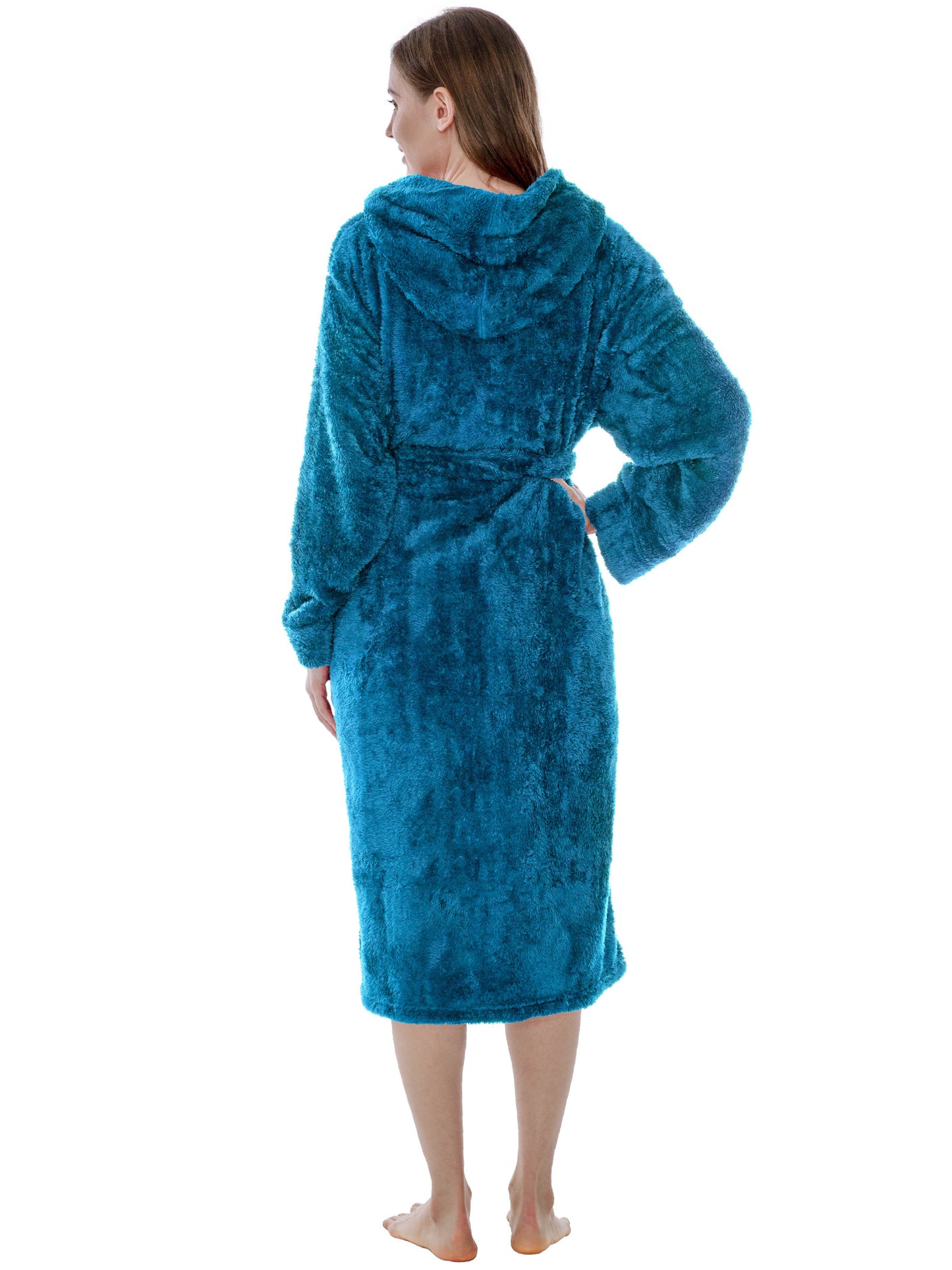 Women's Sherpa Fluffy Robe with Hood
