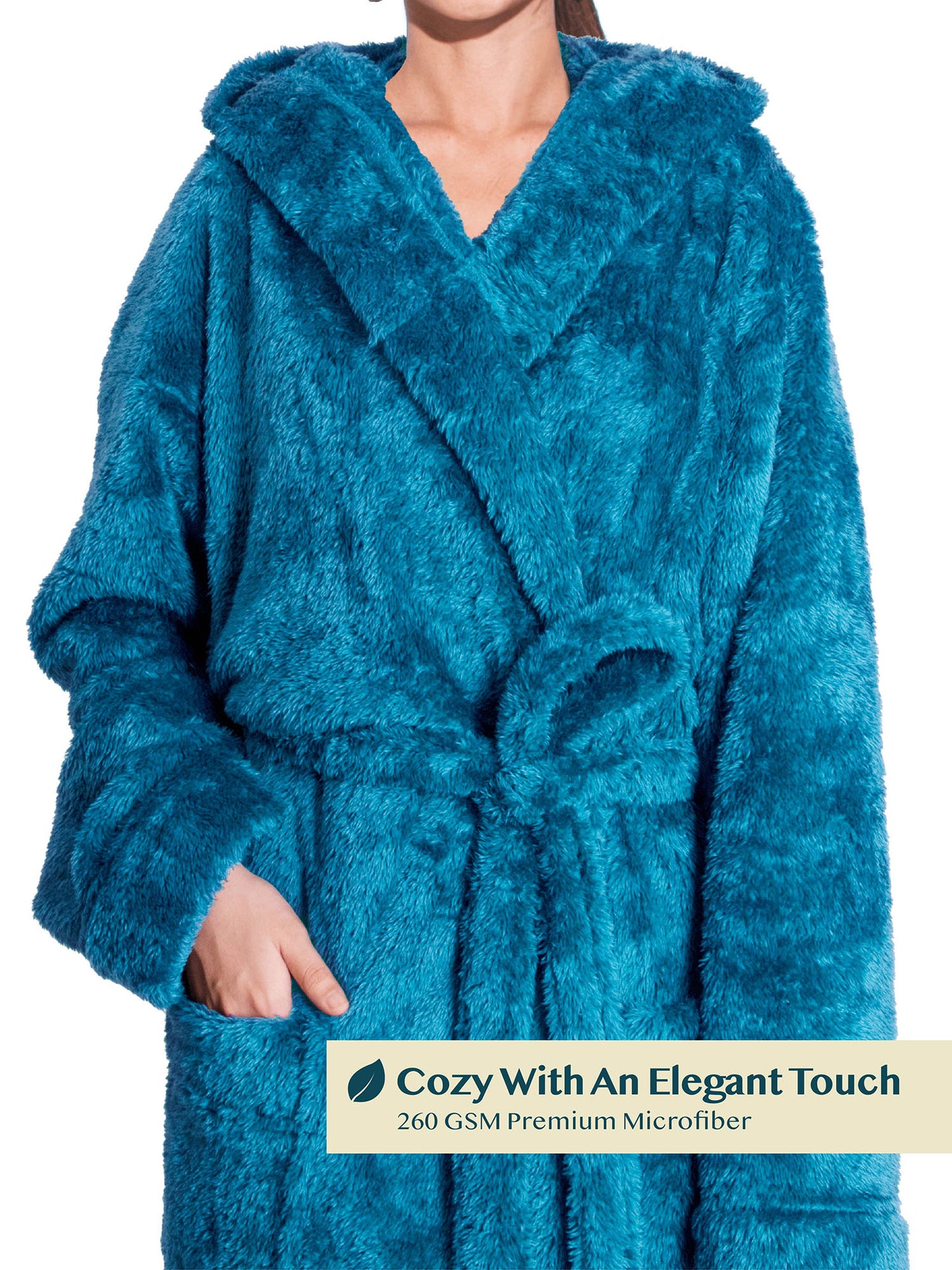 Women's Sherpa Fluffy Robe with Hood
