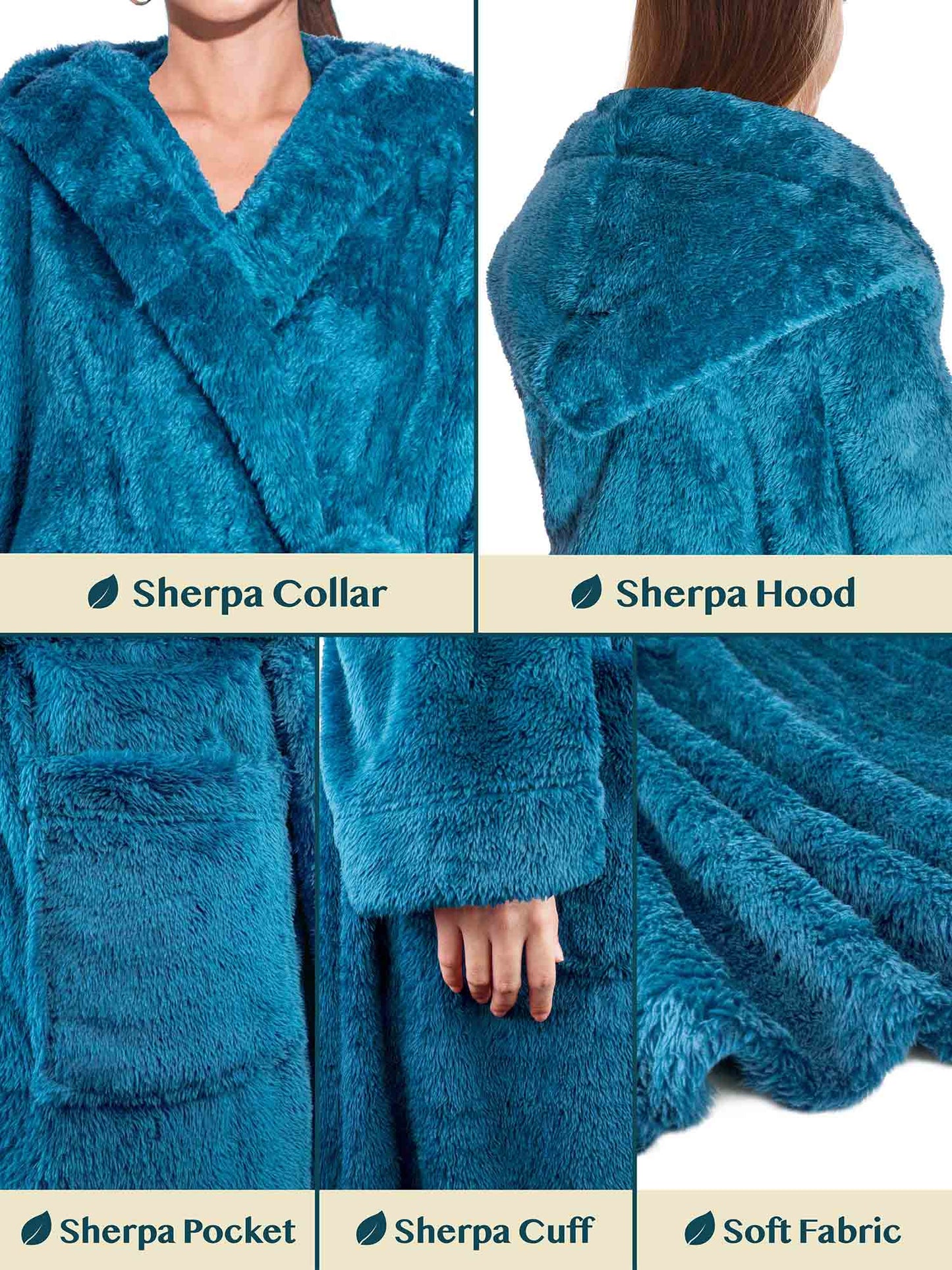 Women's Sherpa Fluffy Robe with Hood