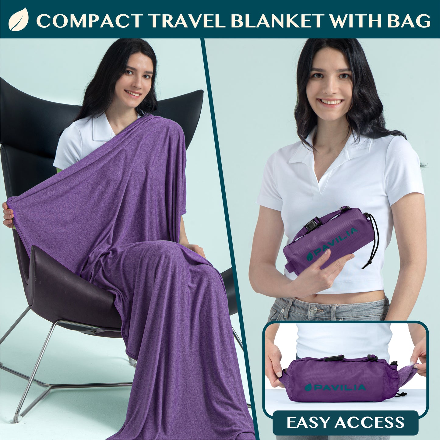 Compact Travel Blanket with Bag