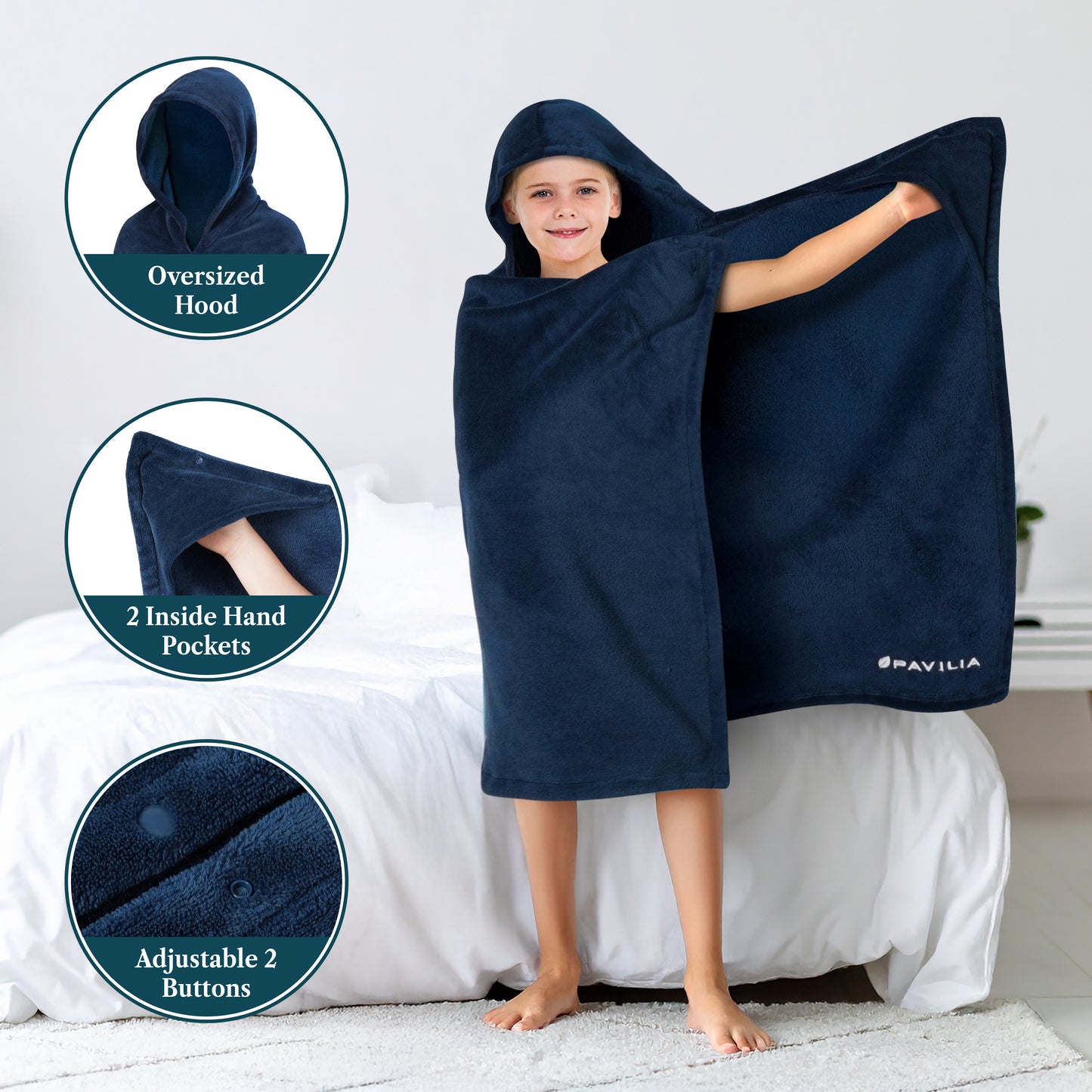 Kid's Fleece Hooded Bath Towel