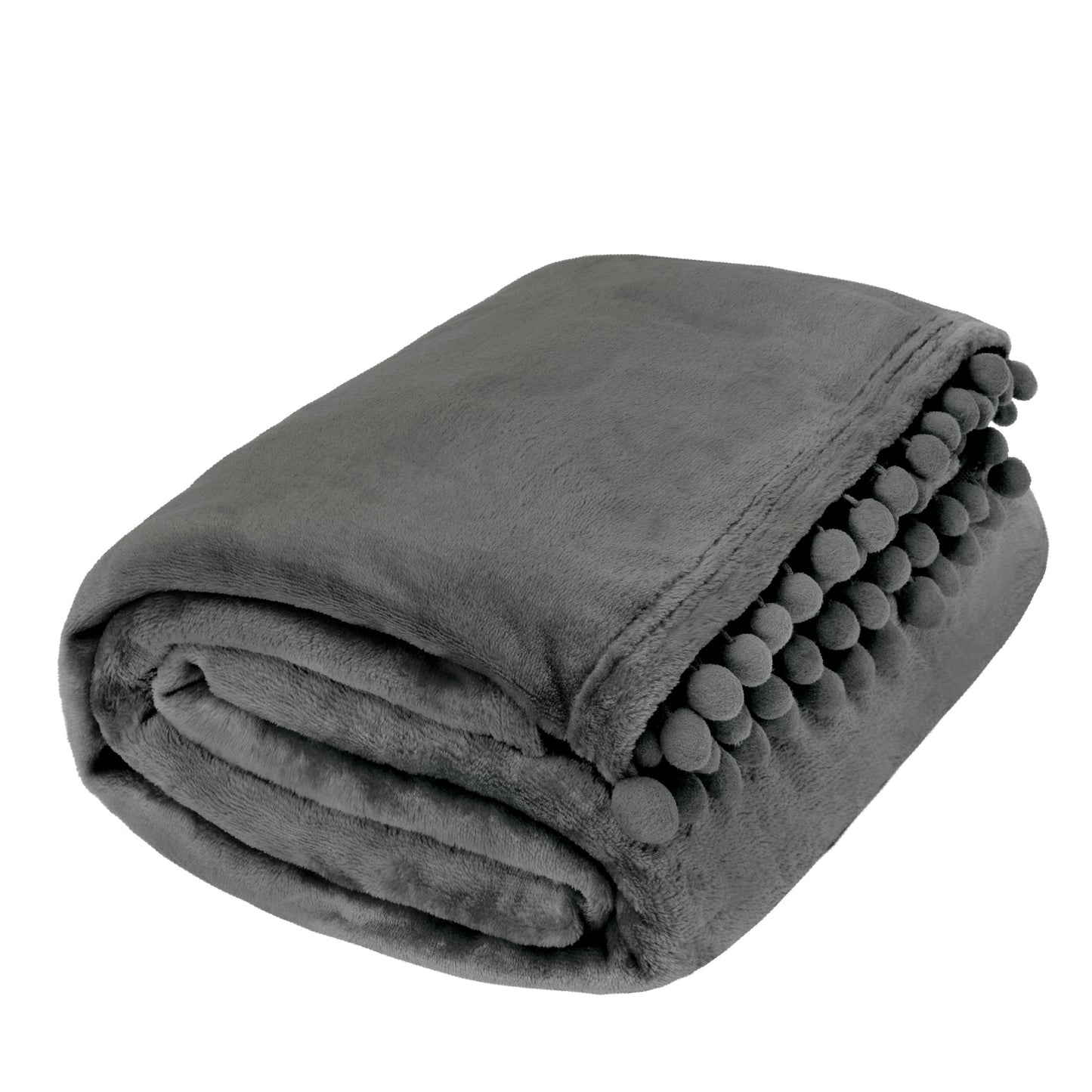 Pom Pom Fringe Throw Blanket
