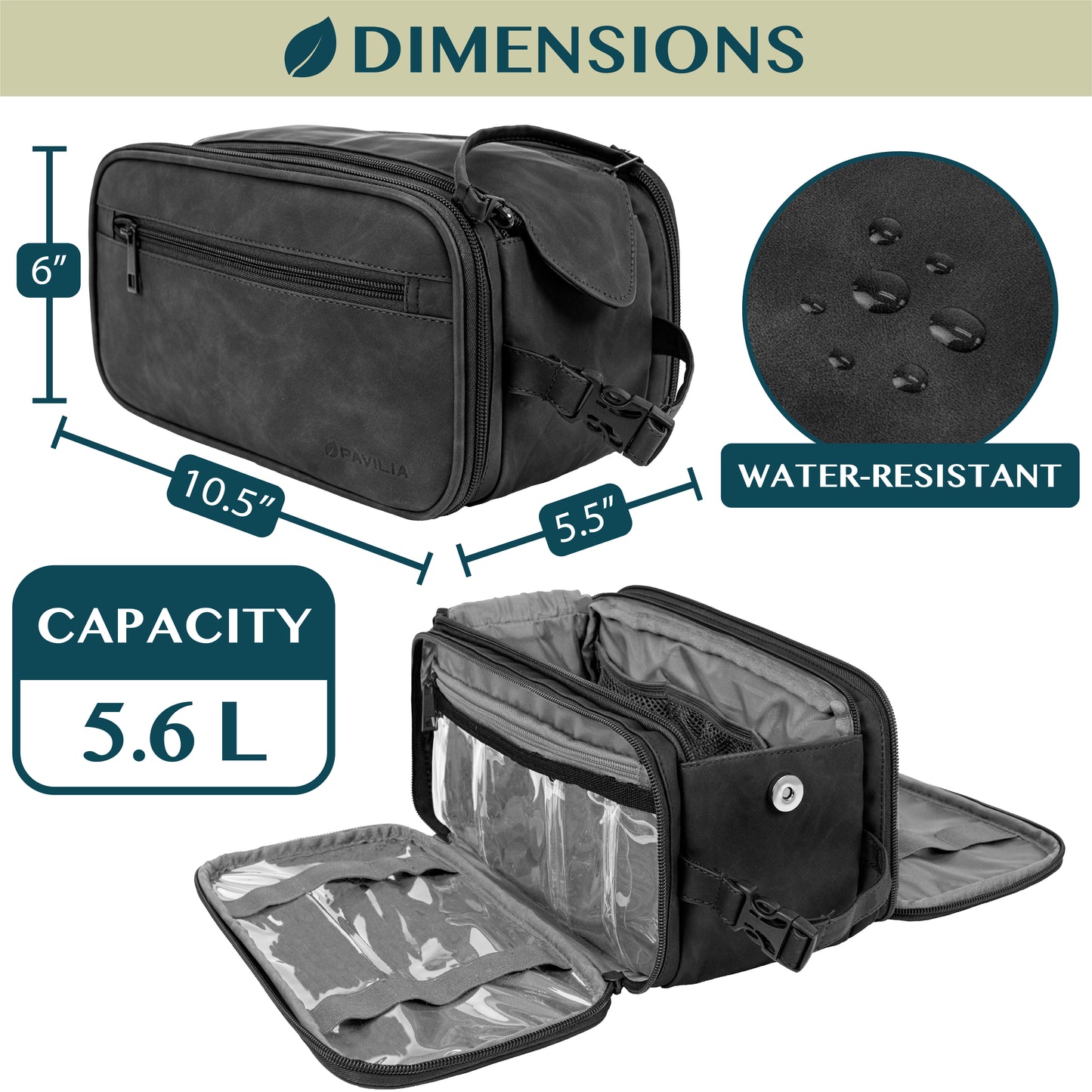 Men's Deluxe Dopp Kit Toiletry Bag