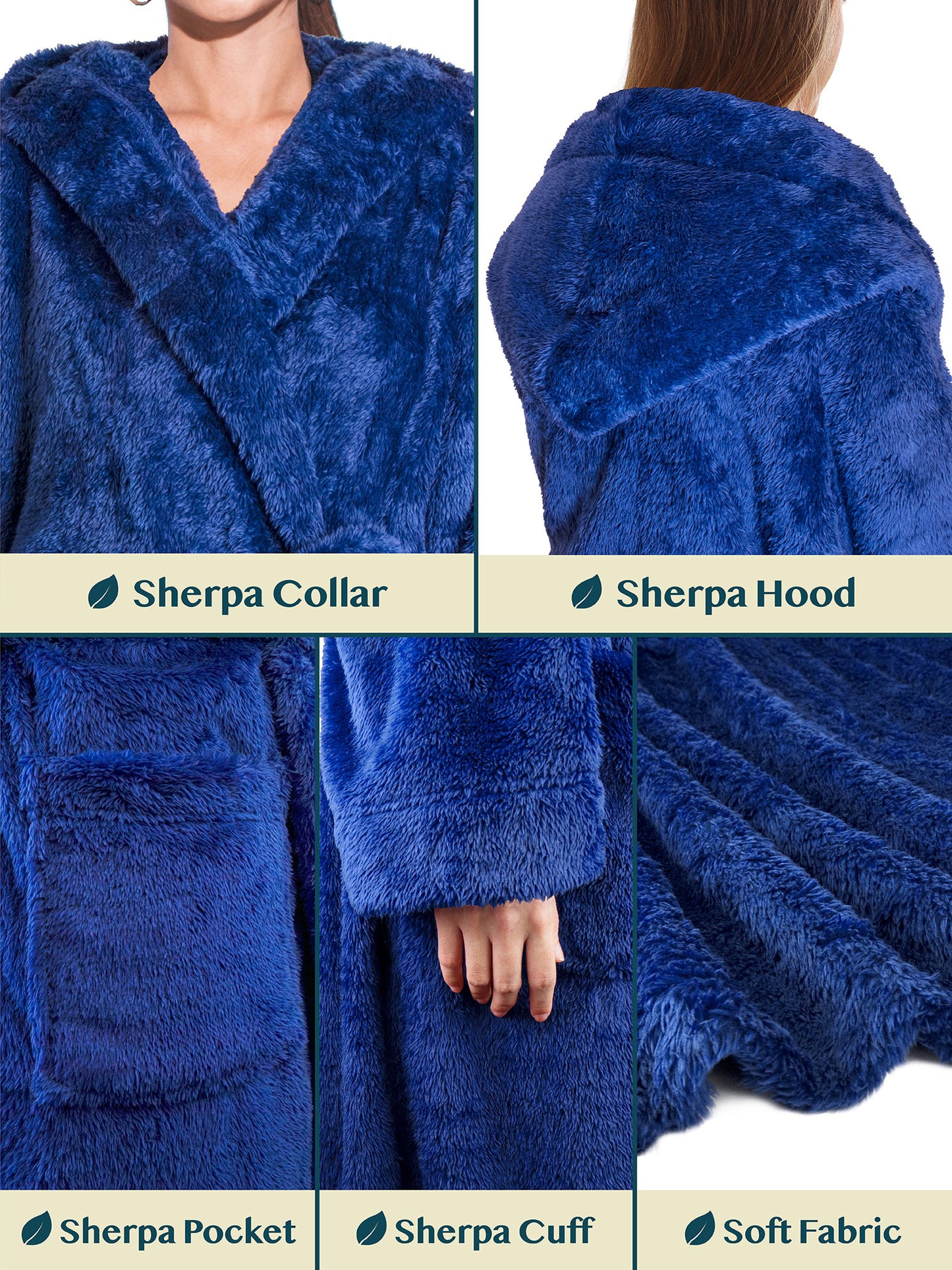 Women's Sherpa Fluffy Robe with Hood