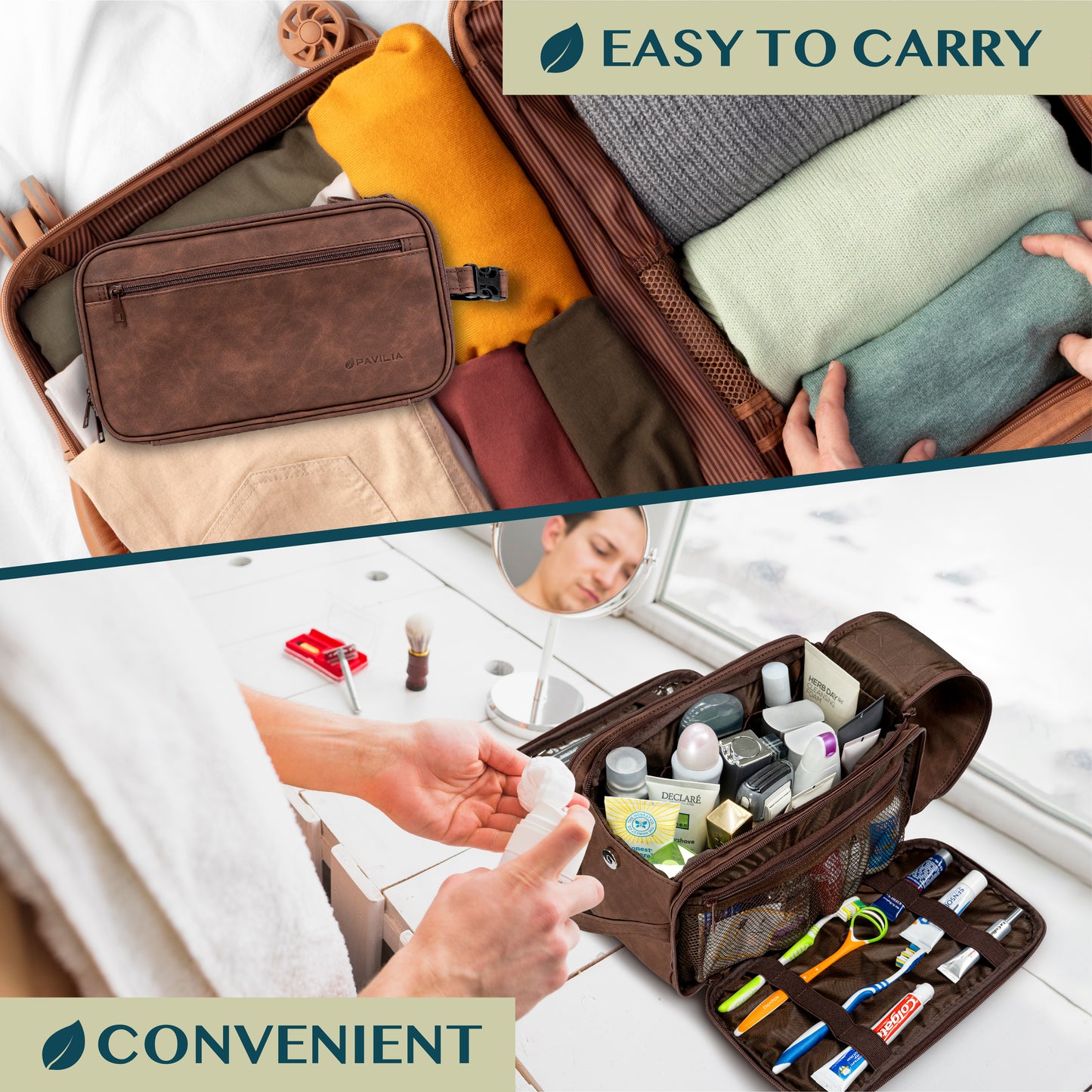 Men's Deluxe Dopp Kit Toiletry Bag