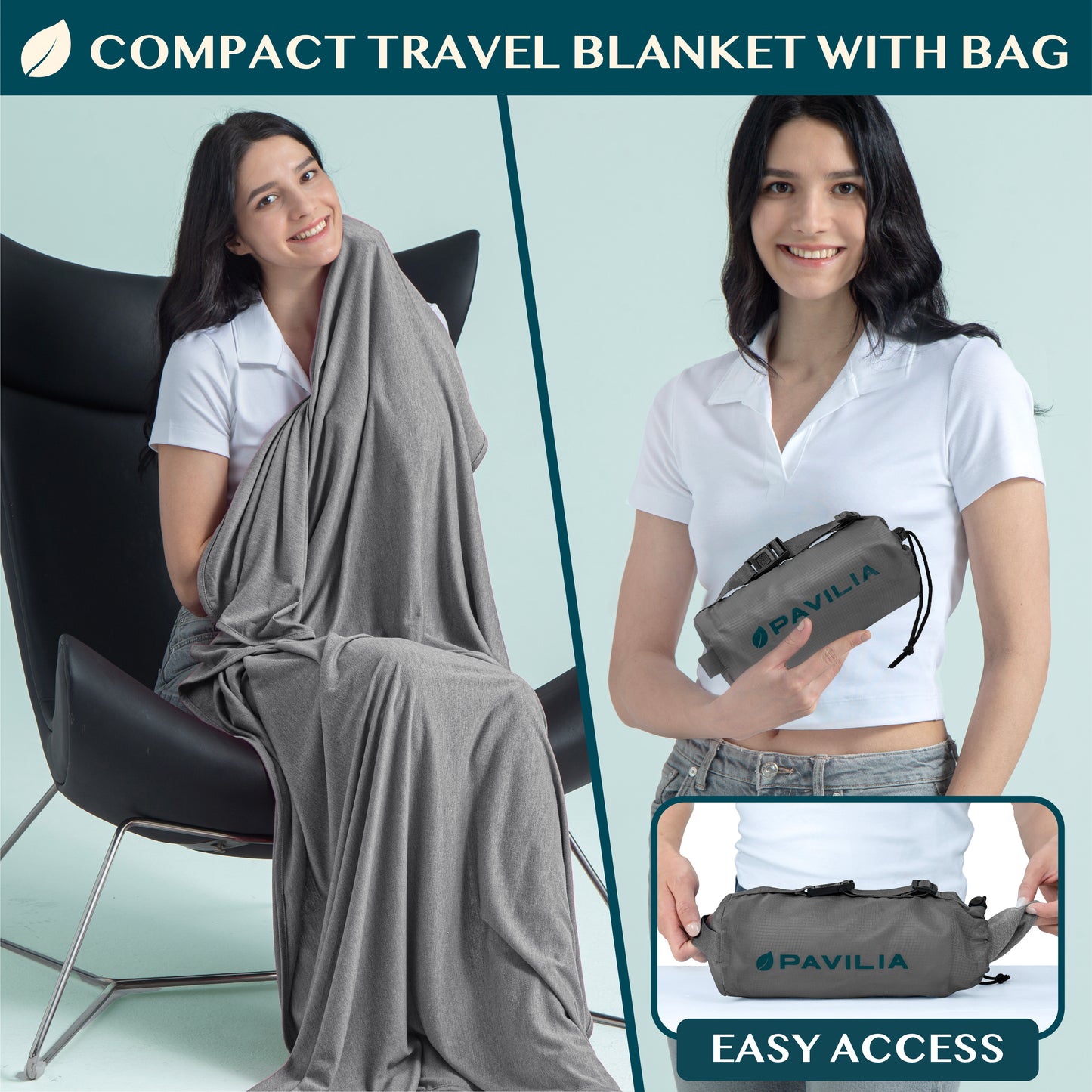 Compact Travel Blanket with Bag
