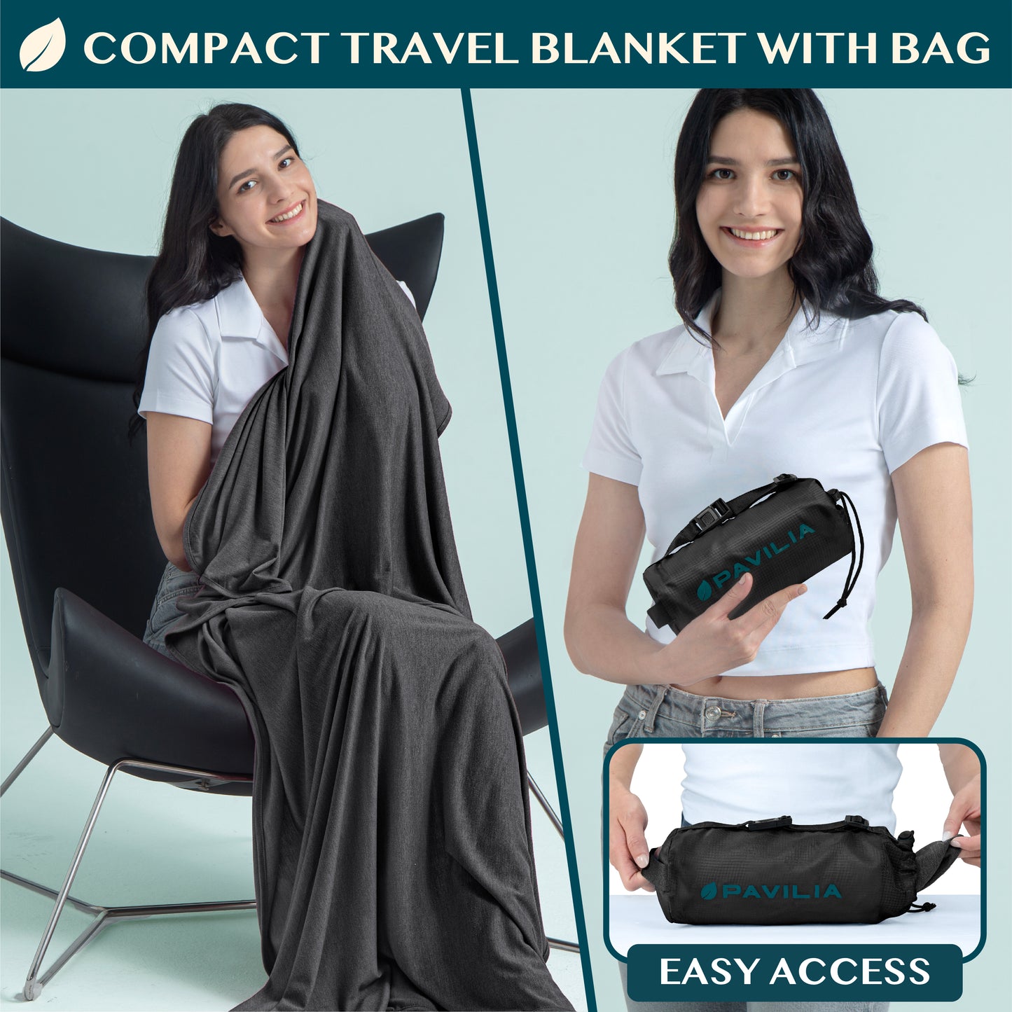 Compact Travel Blanket with Bag