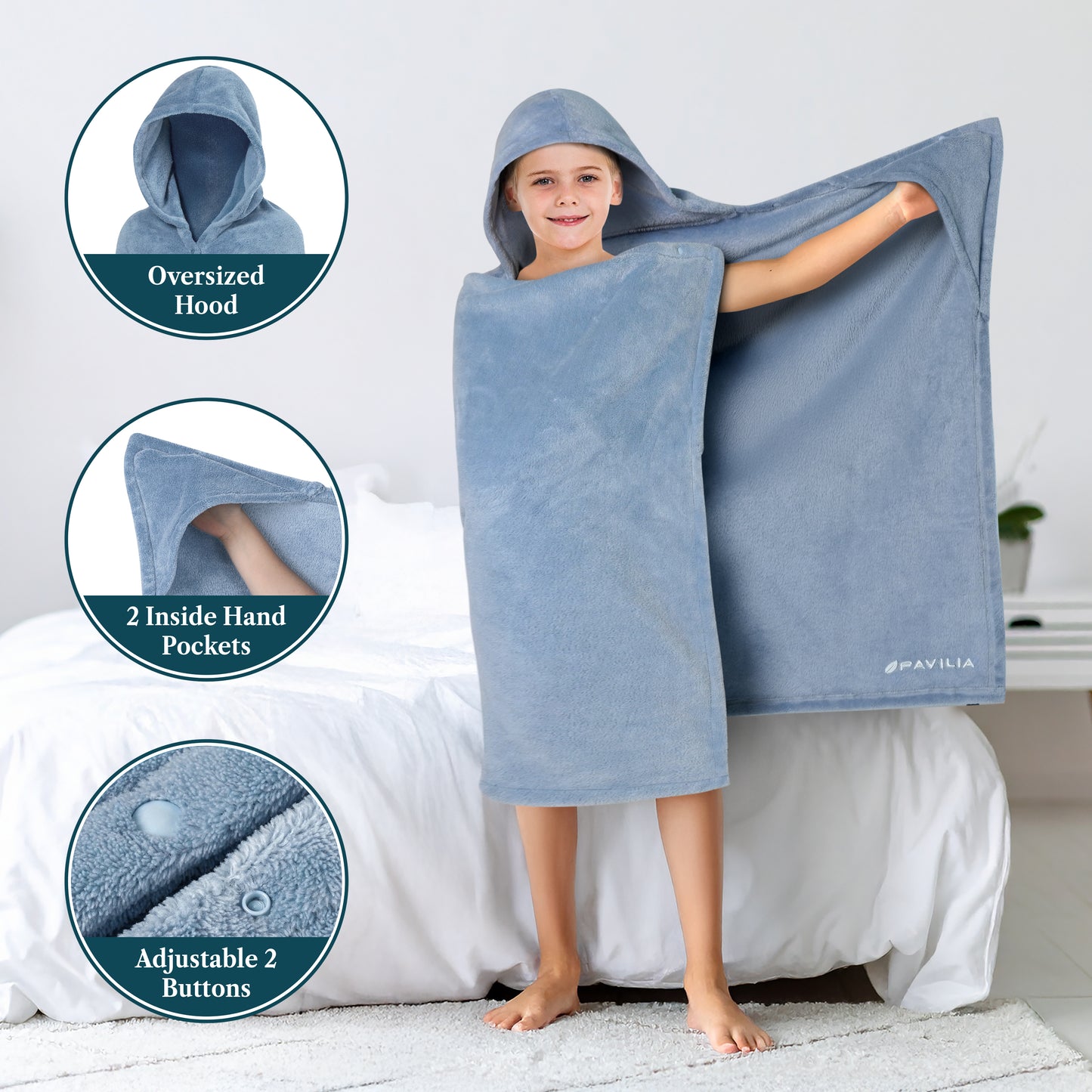 Kid's Fleece Hooded Bath Towel