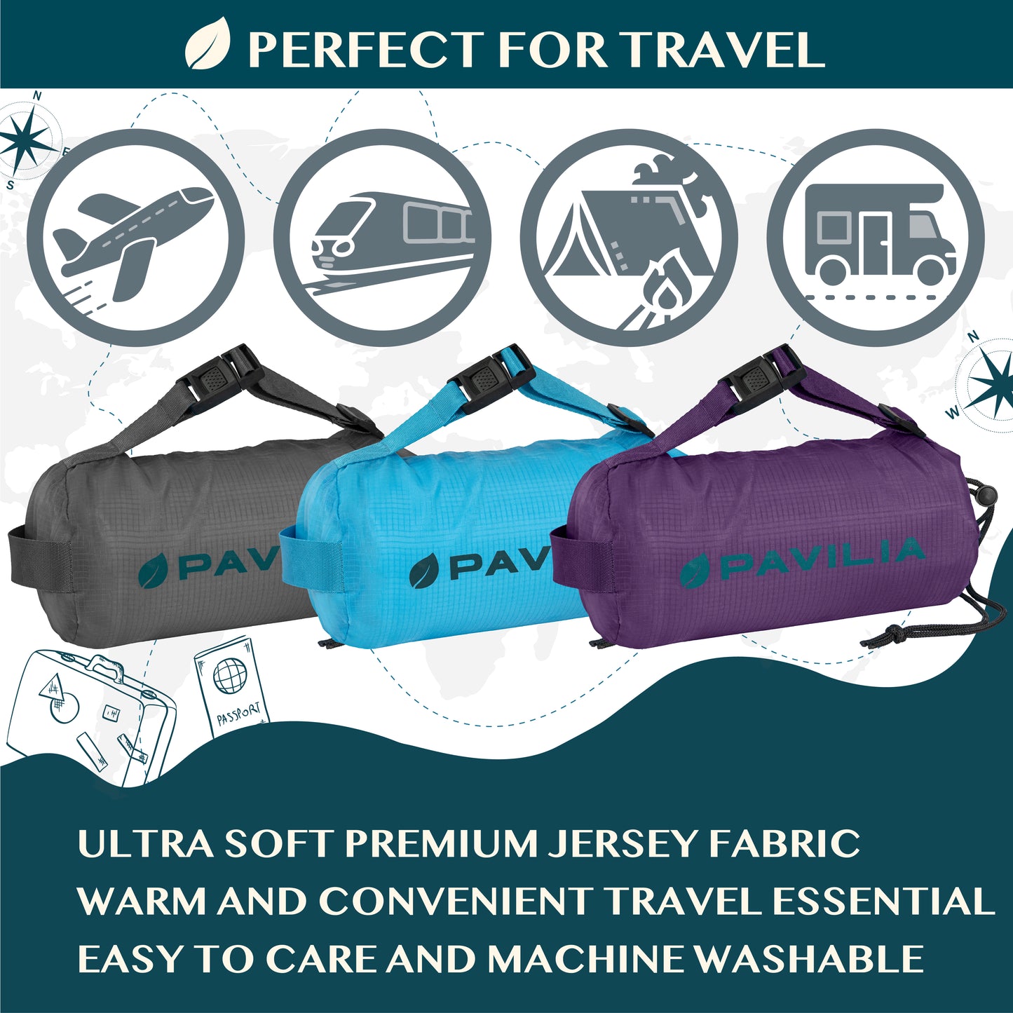 Compact Travel Blanket with Bag