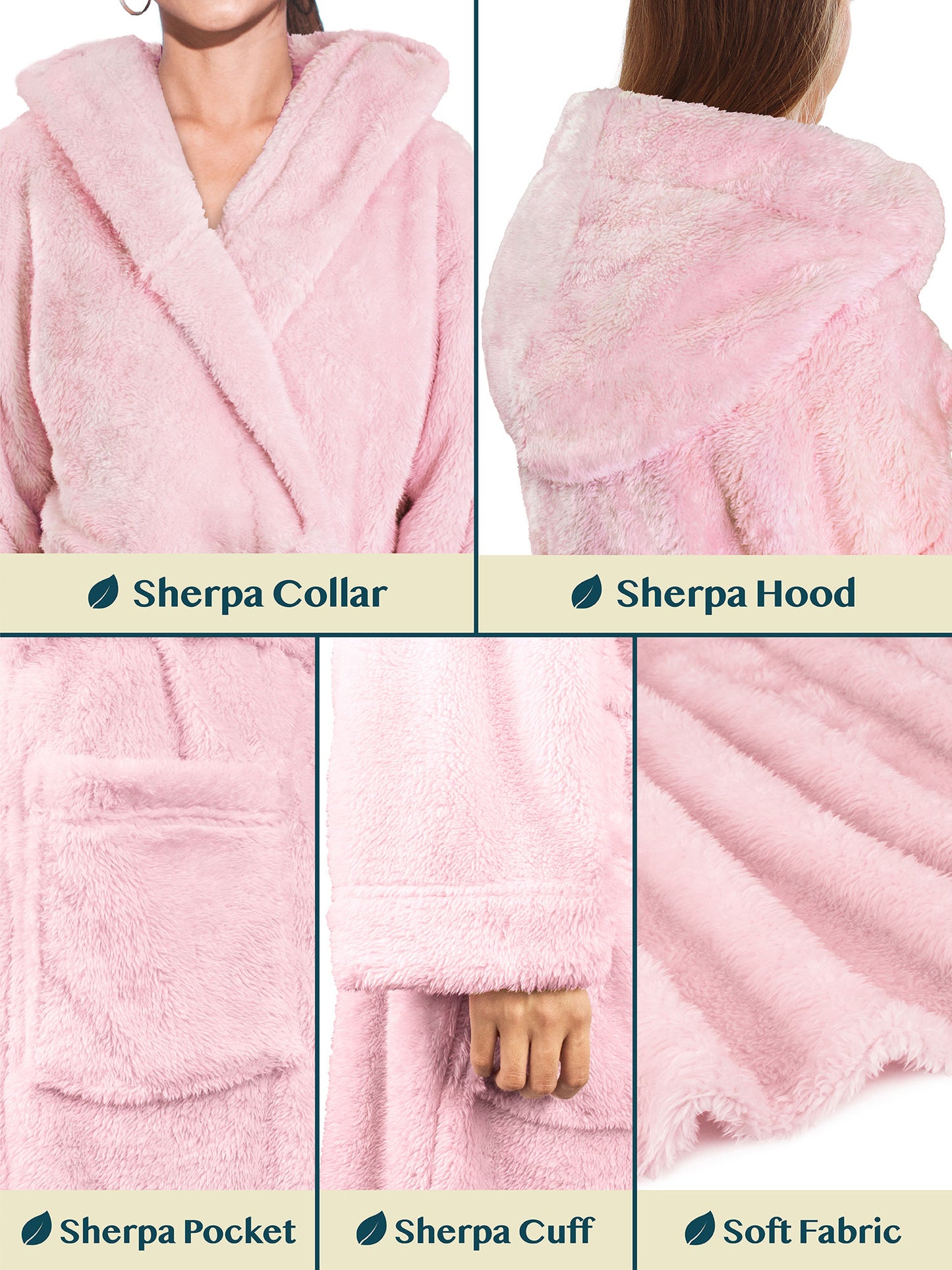 Women's Sherpa Fluffy Robe with Hood