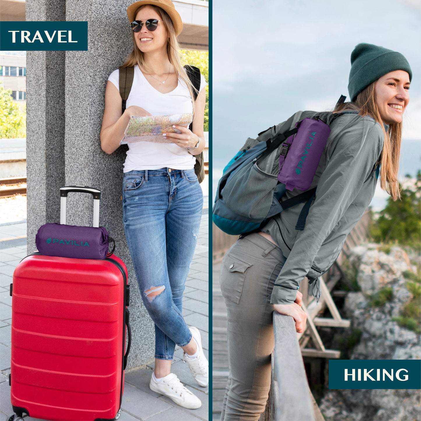 Compact Travel Blanket with Bag