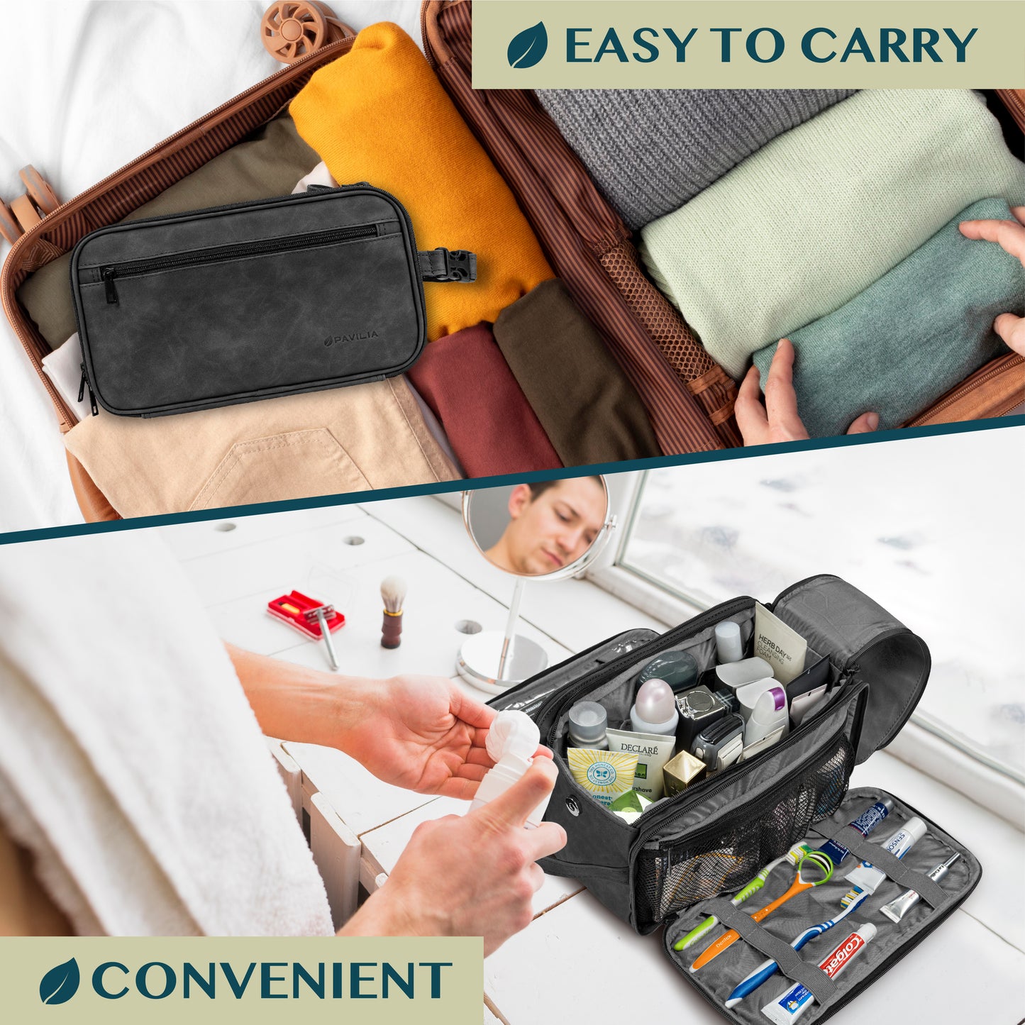 Men's Deluxe Dopp Kit Toiletry Bag