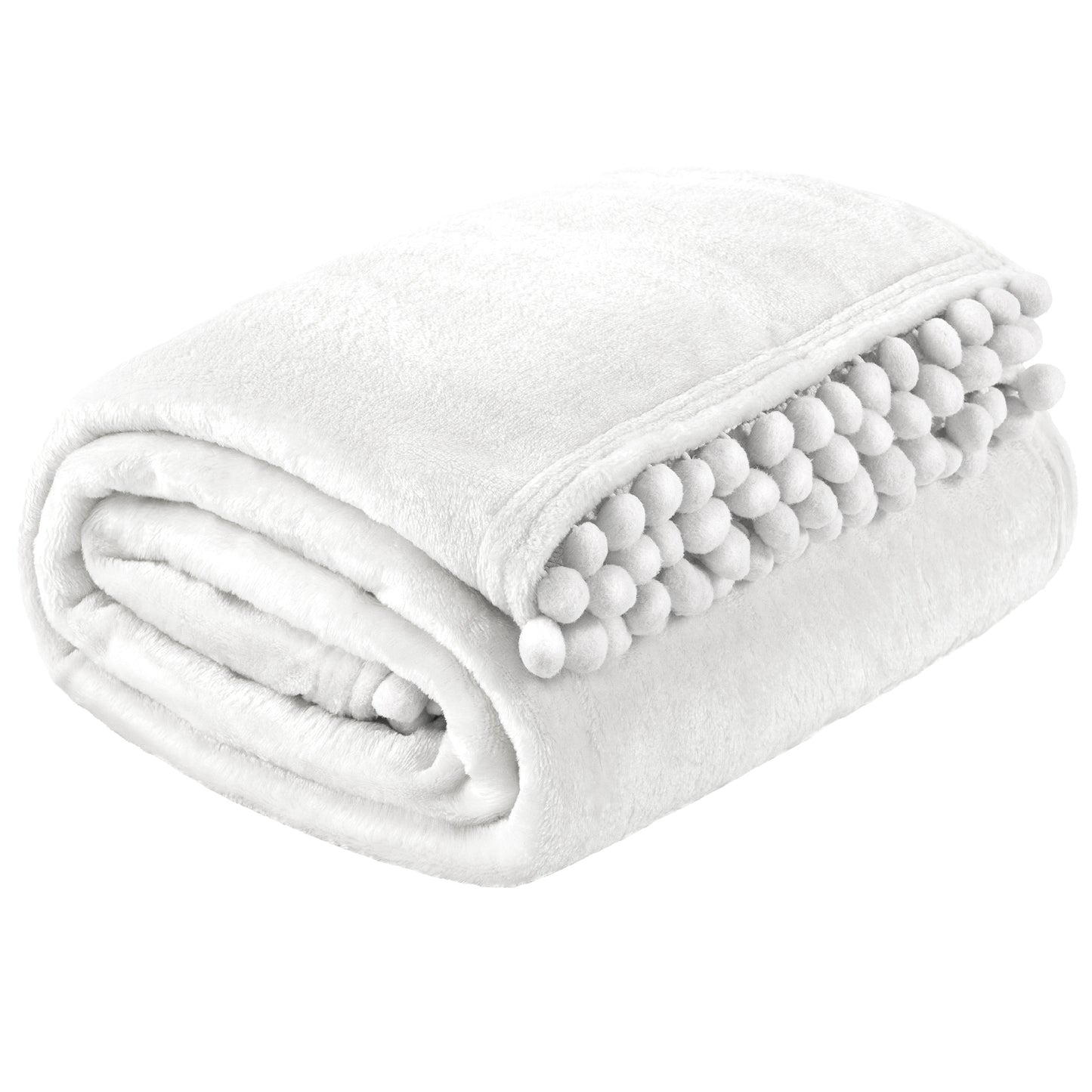Pom Pom Fringe Throw Blanket