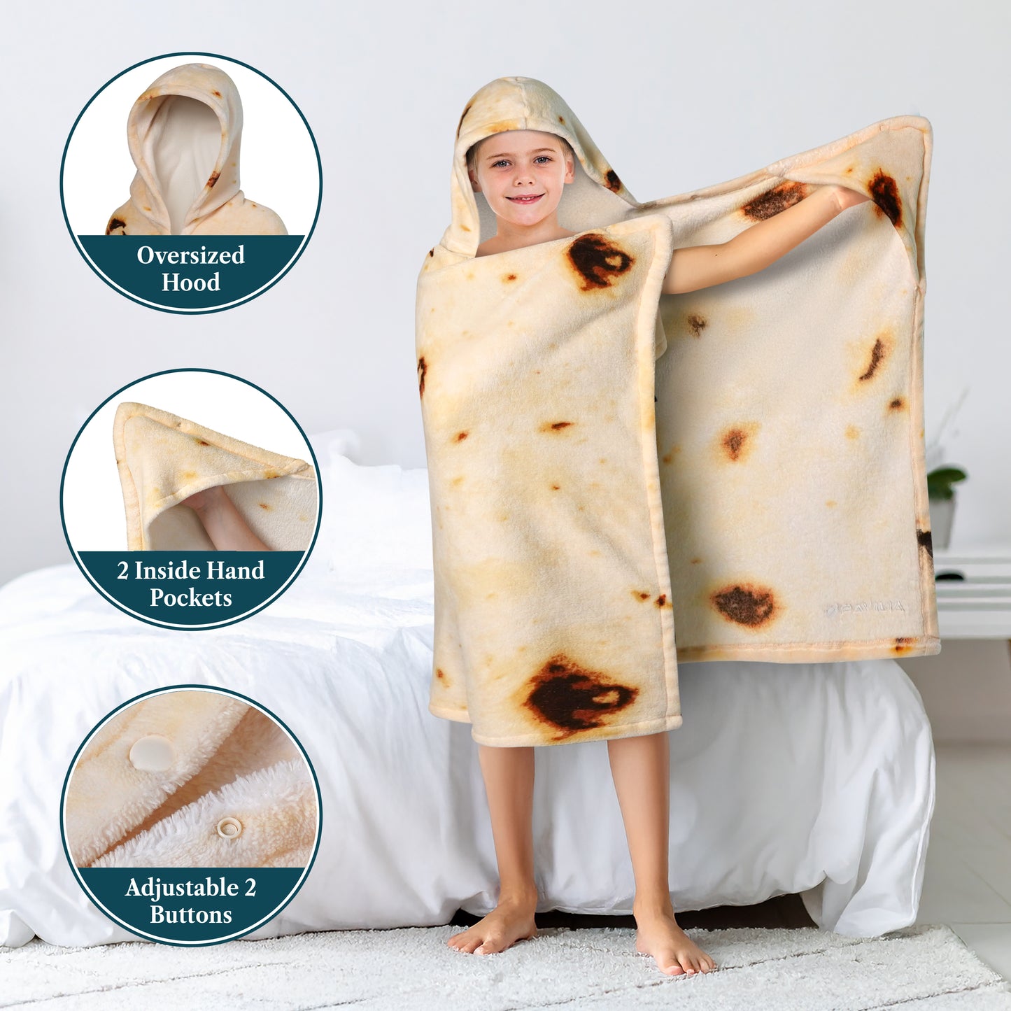Kid's Fleece Hooded Bath Towel