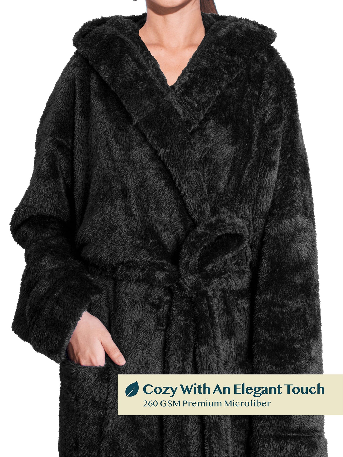 Women's Sherpa Fluffy Robe with Hood