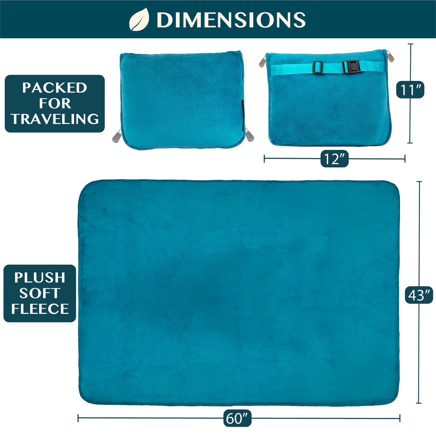 Premium Fleece Travel Blanket Pillow