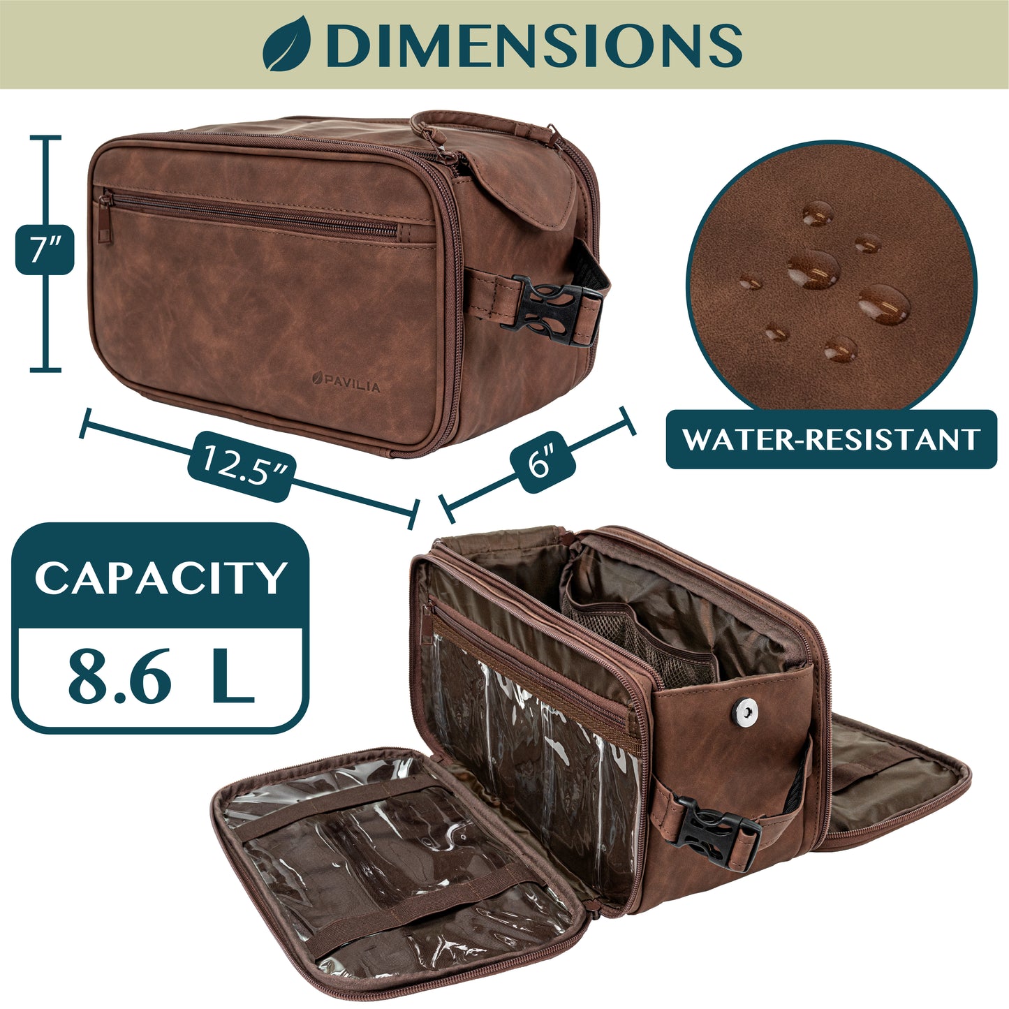 Men's Deluxe Dopp Kit Toiletry Bag