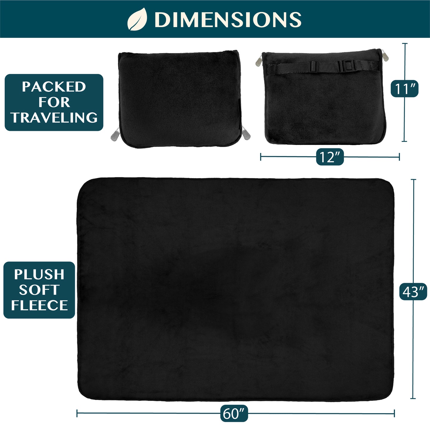 Premium Fleece Travel Blanket Pillow