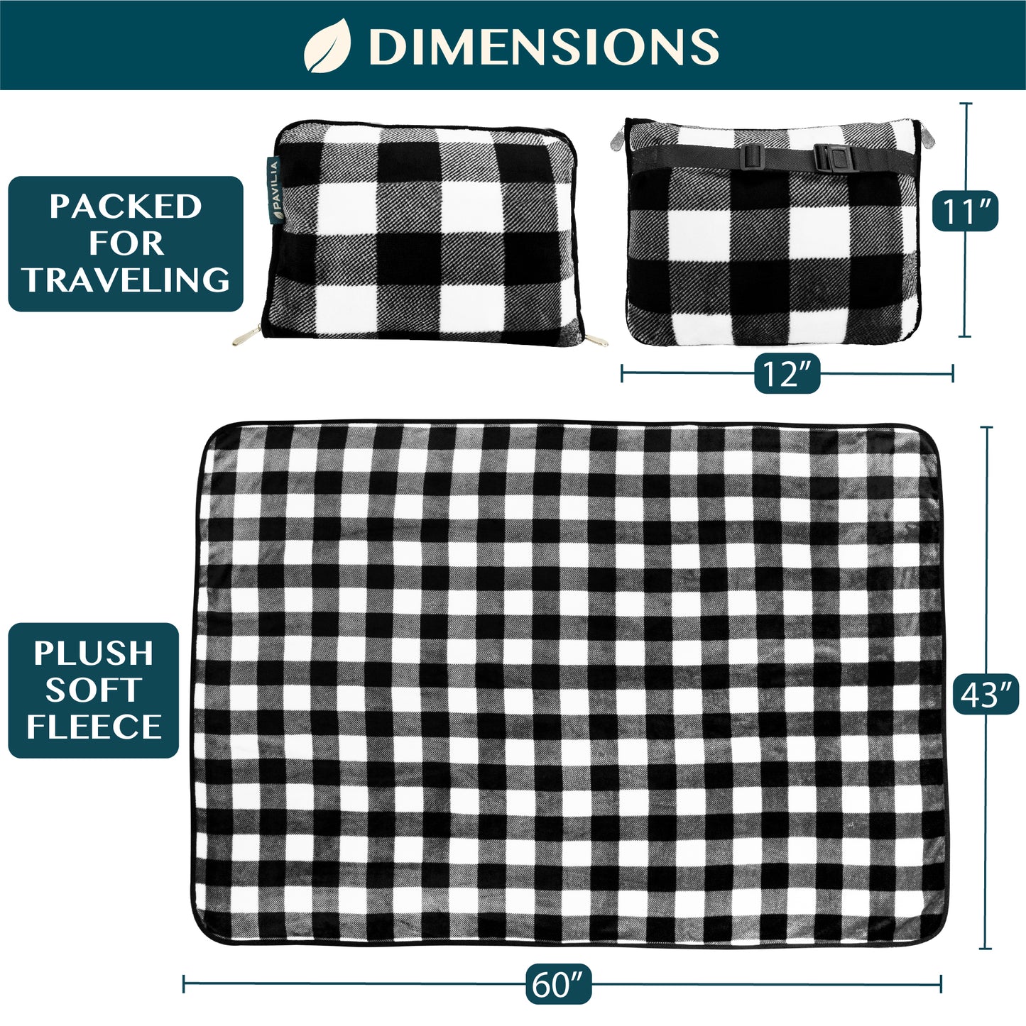 Premium Fleece Travel Blanket Pillow