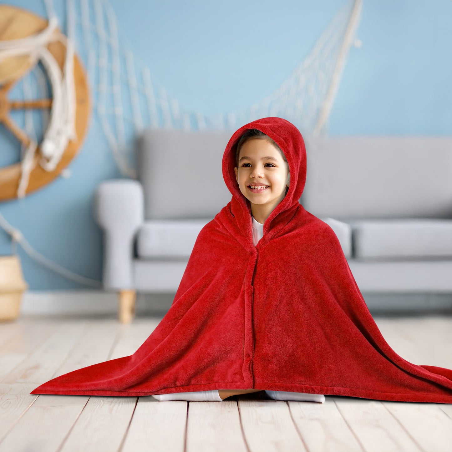 Kid's Fleece Hooded Bath Towel