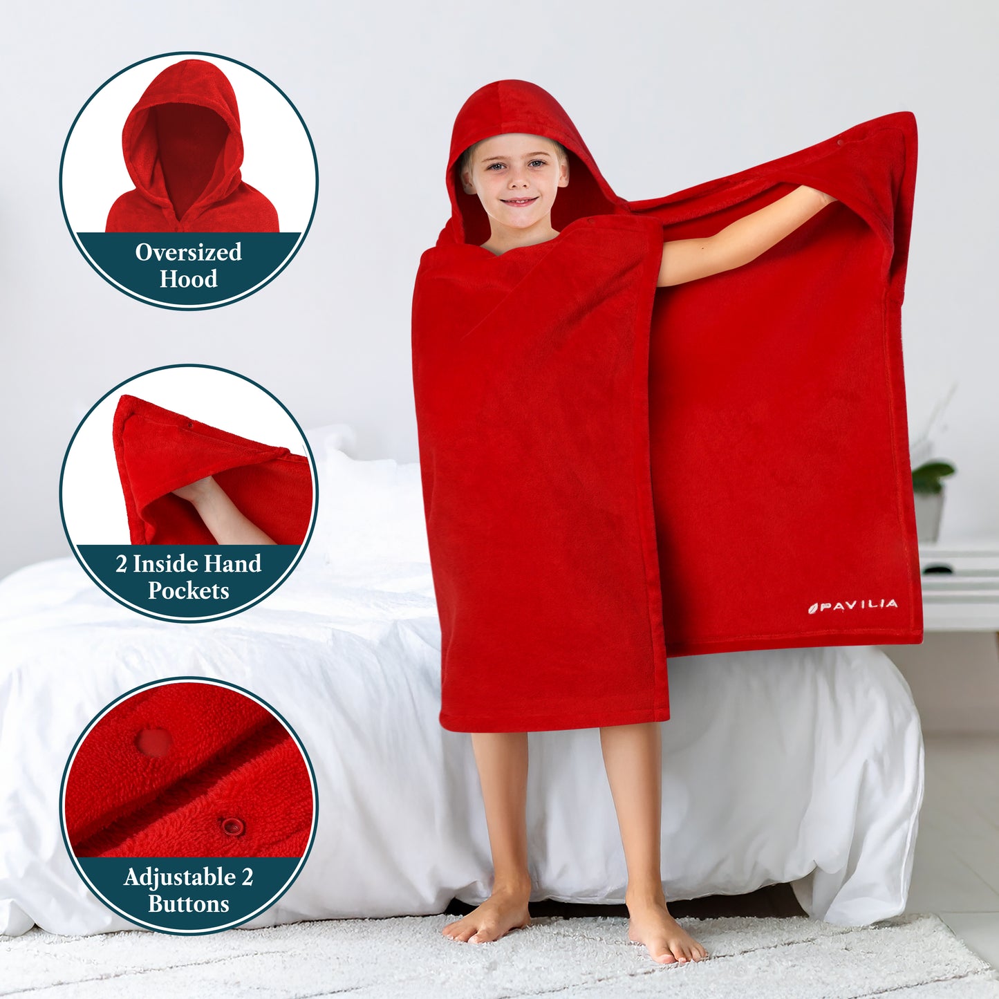Kid's Fleece Hooded Bath Towel